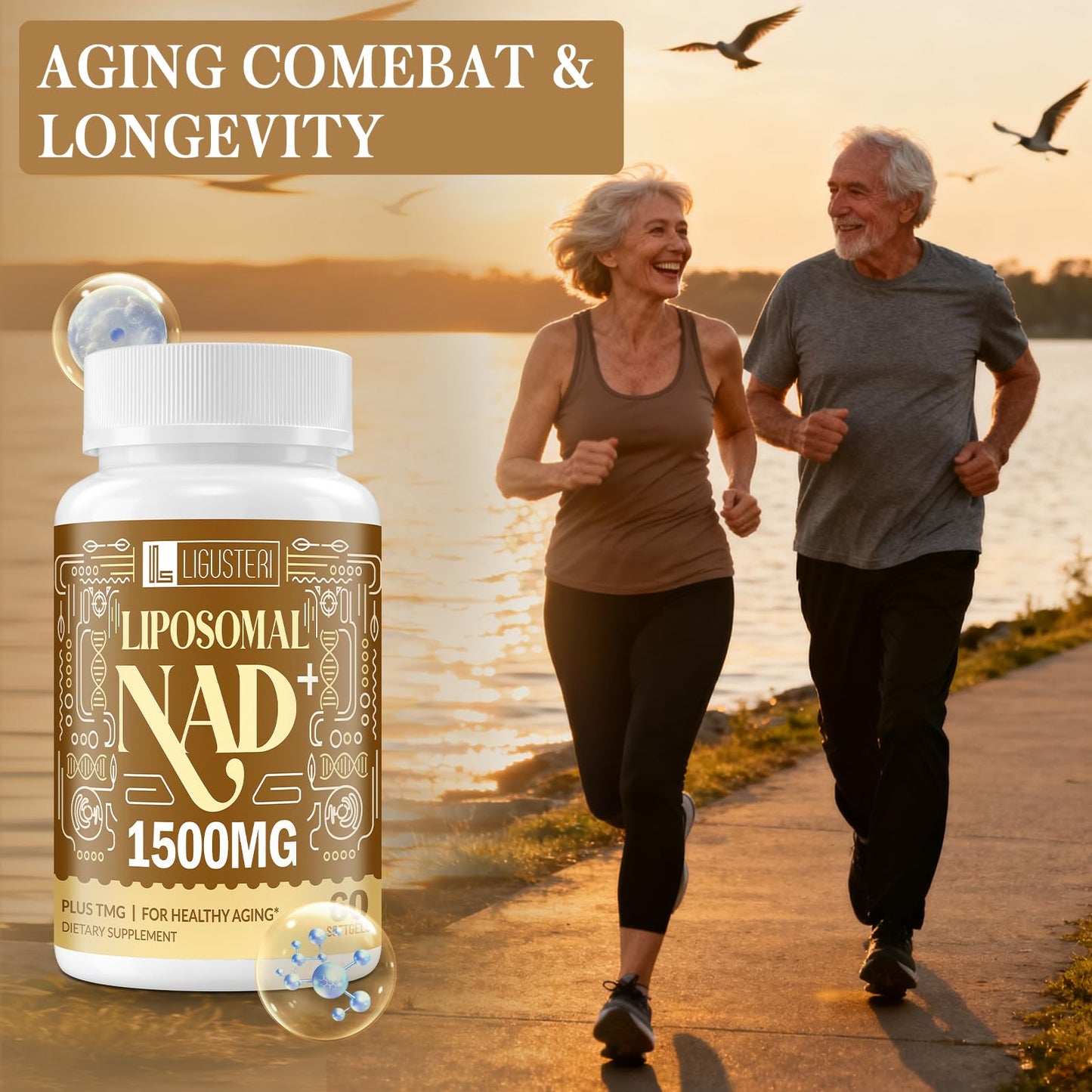 LIGUSTERI Liposomal NAD+ 1500 mg Softgels, 120 Count