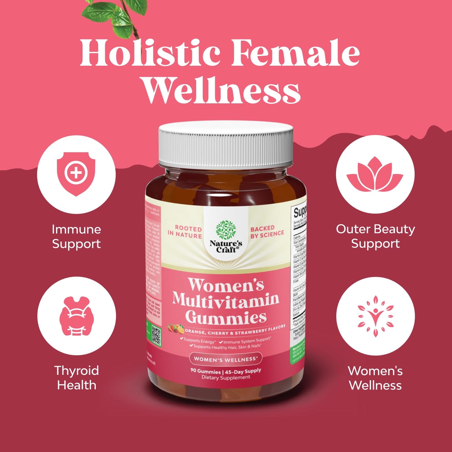 Natures Craft Delicious Daily Multivitamin for Women Gummies 90 Count