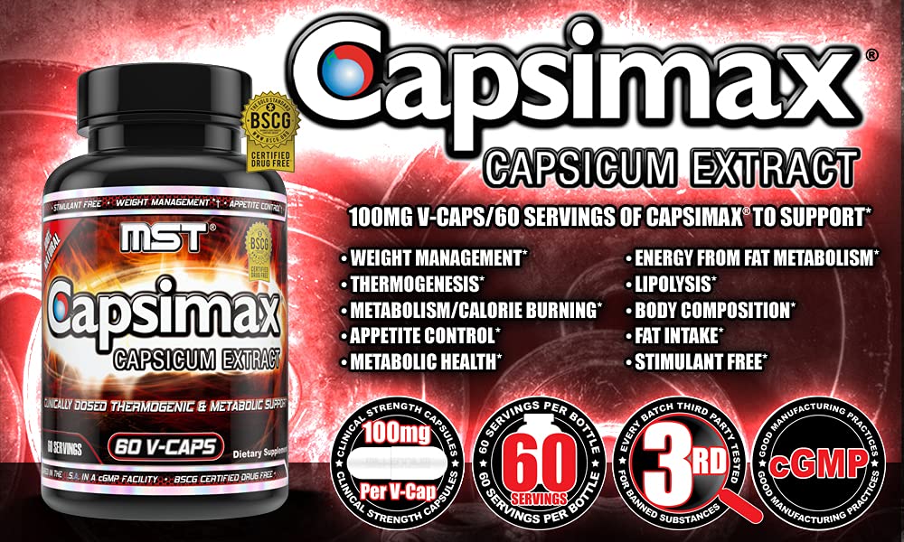 MST Capsimax Supplement 100mg V Capsule 60 Count