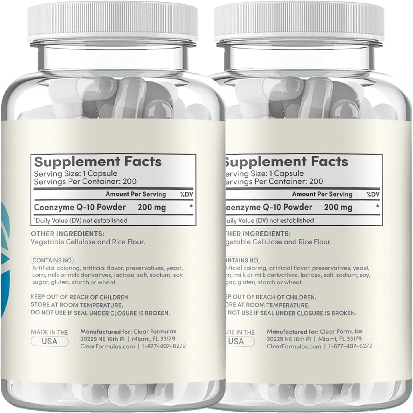 Clear Formulas CoQ10 200mg Capsule, 400 Count