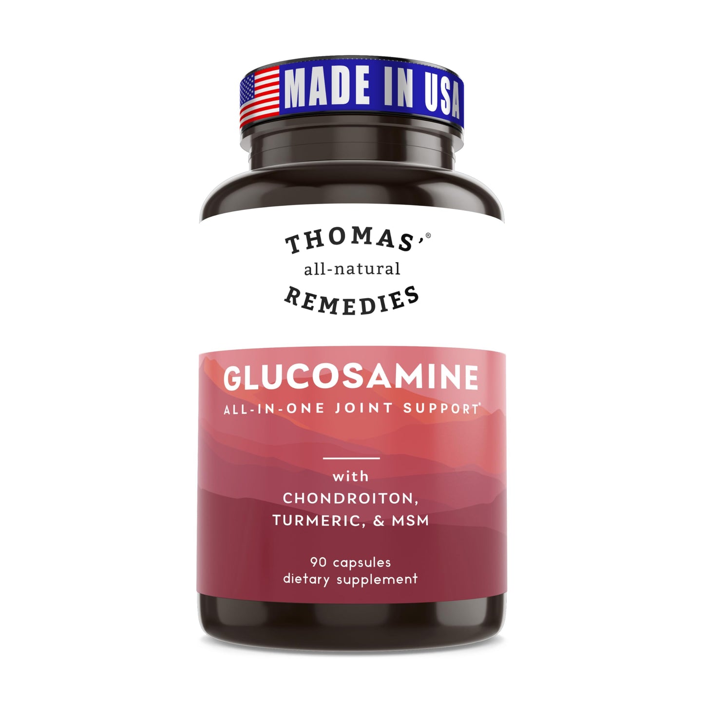 Thomas' all-natural Remedies Glucosamine Chondroitin Joint Support with MSM Capsules, 90 Count