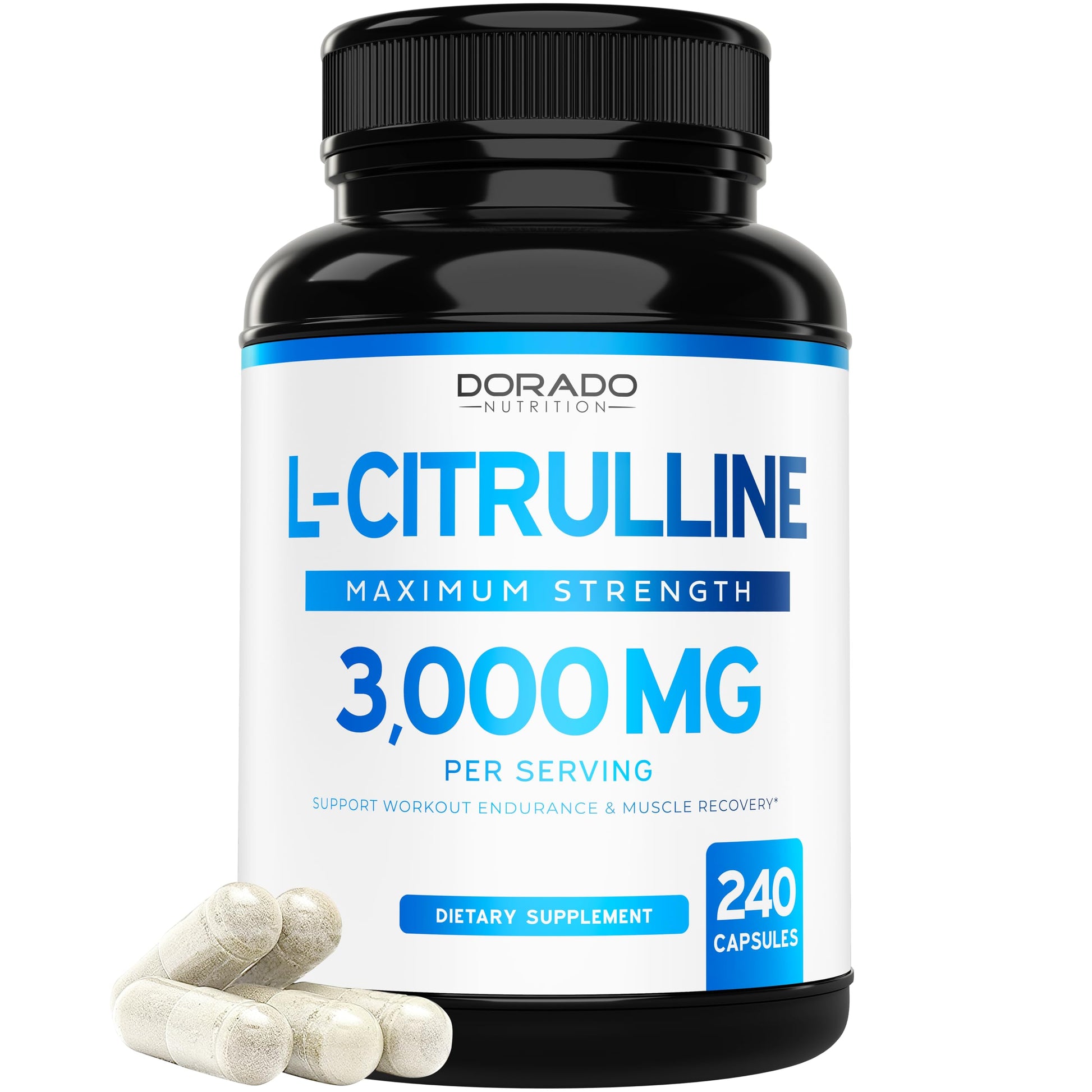 DORADO NUTRITION L-Citrulline 3000mg Capsules 240 Count