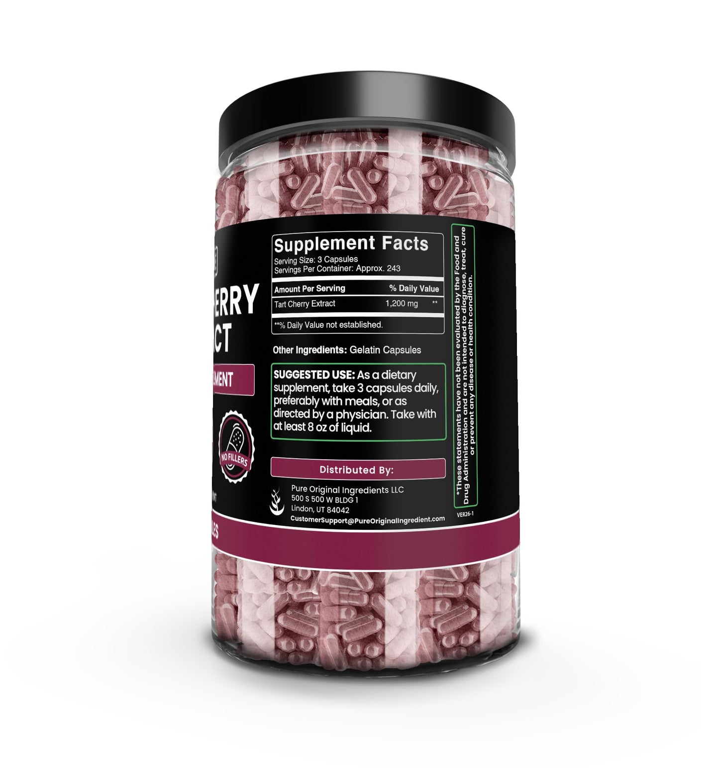 PURE ORIGINAL INGREDIENTS Tart Cherry Extract Capsules 730