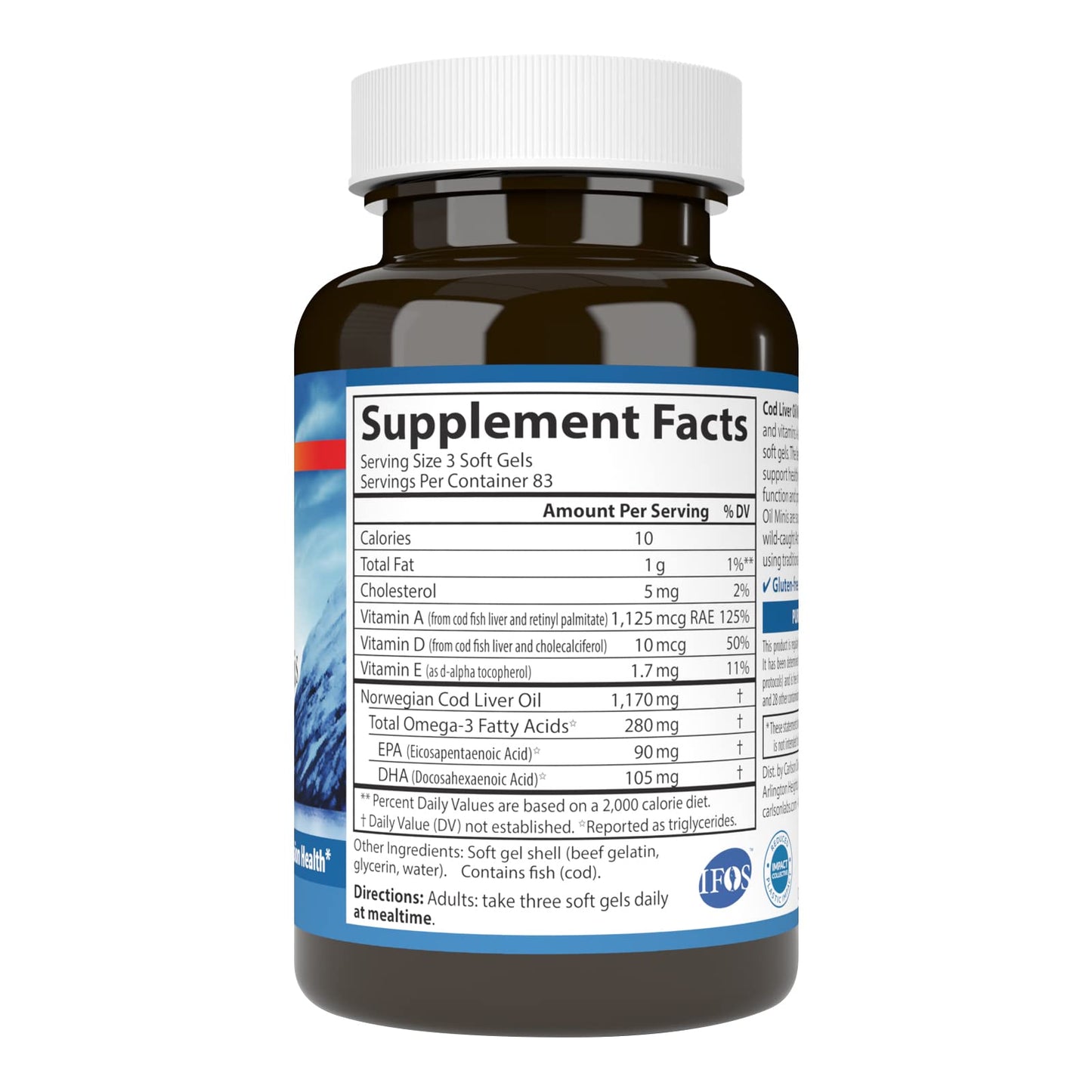 Carlson Cod Liver Oil Minis Softgel 250 Count