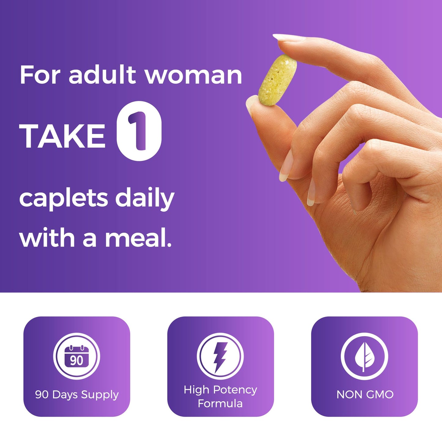 Vitamin World Ultra 360 Multivitamin for Women One Daily, Stress Support Caplets 90