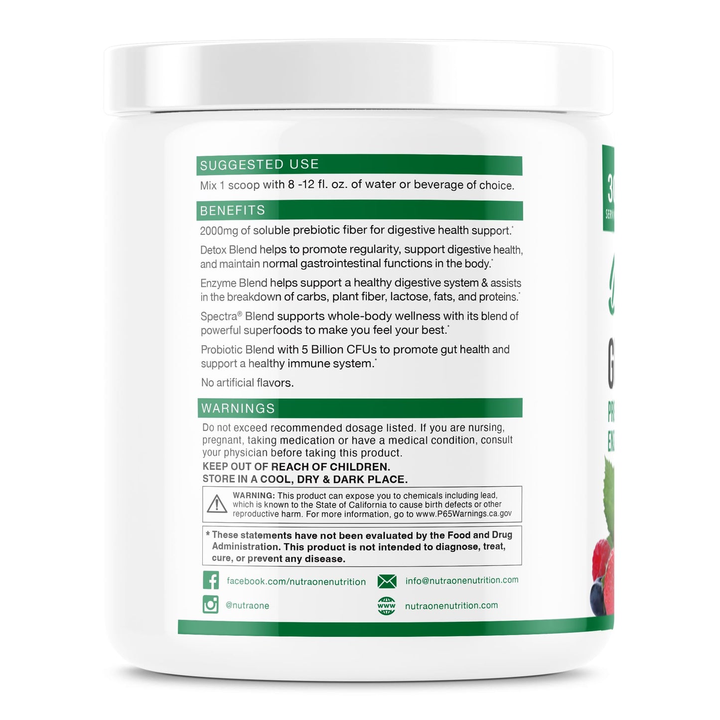 NutraOne DetoxOne Daily Gut Health Powder 6.2435