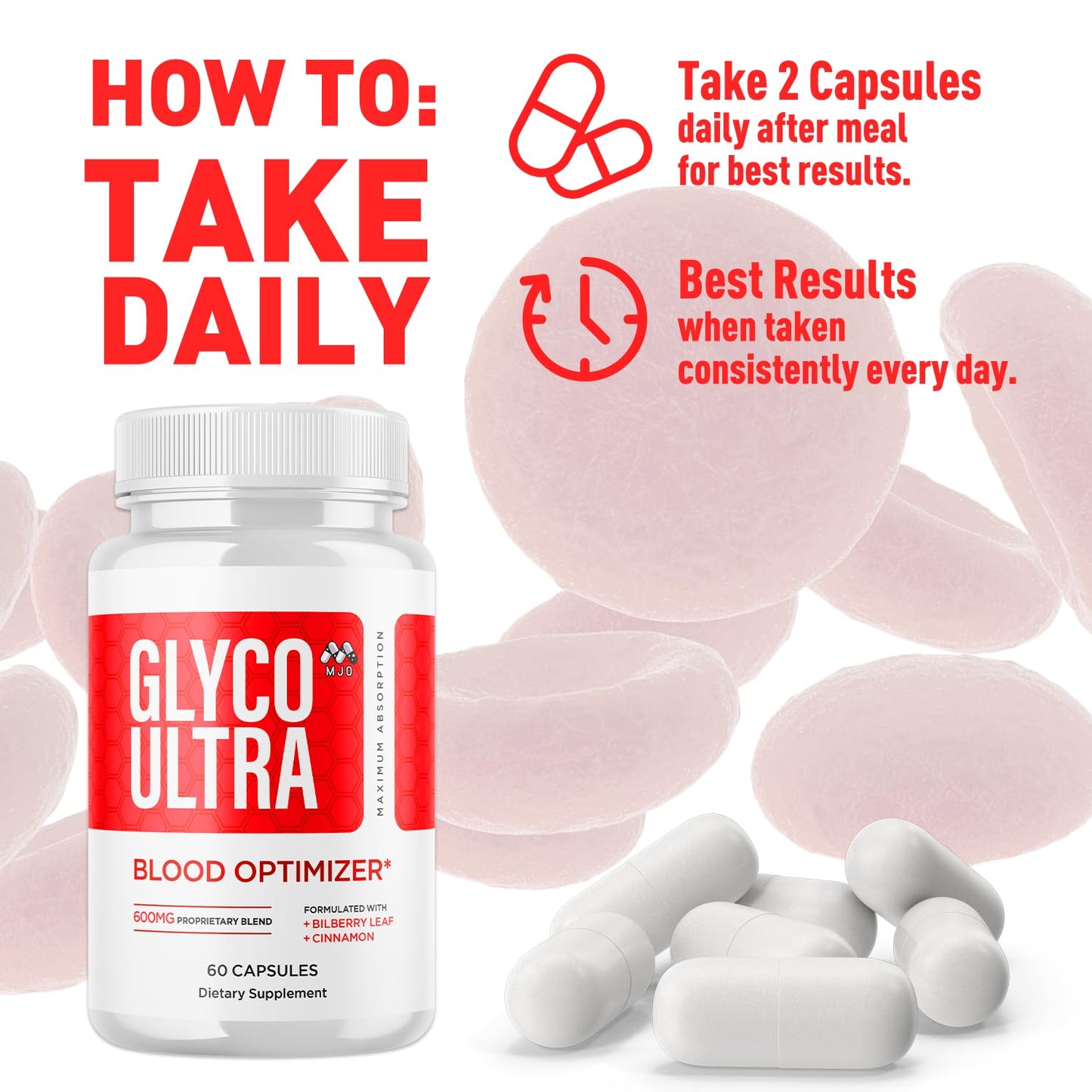 MJO Glyco Ultra Blood Optimizer Capsules, 180 Capsules