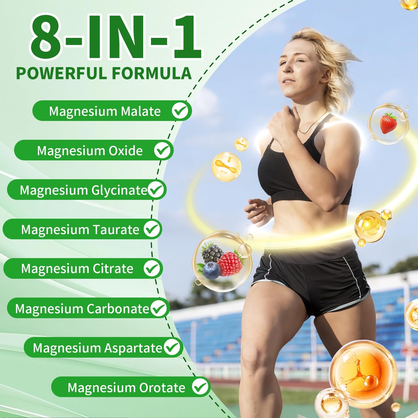 YXSW Magnesium Complex Gummies 8 Elemental 1000mg, 60 Gummies