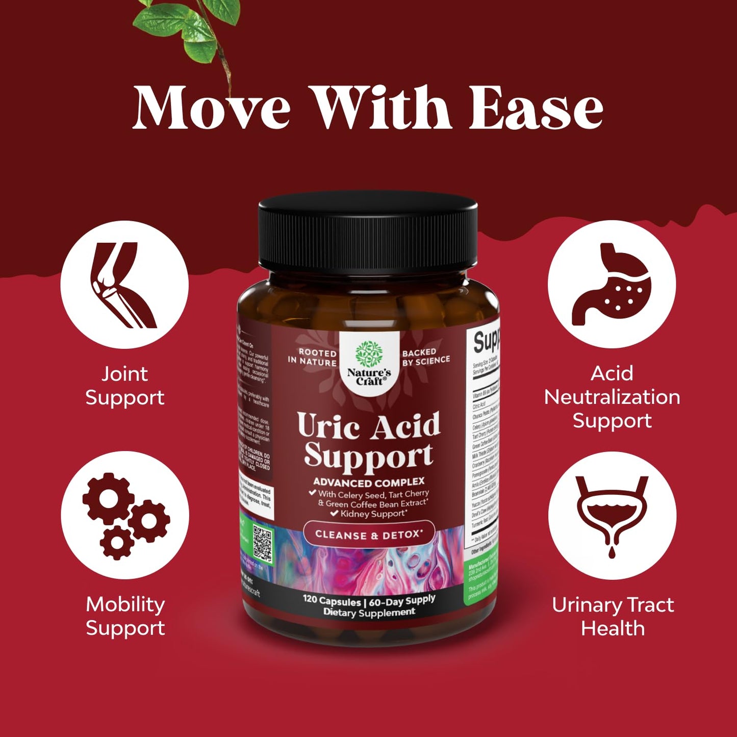 Natures Craft Green Coffee Bean Extract for Uric Acid Cleanse & Detox Capsule, 120 Count