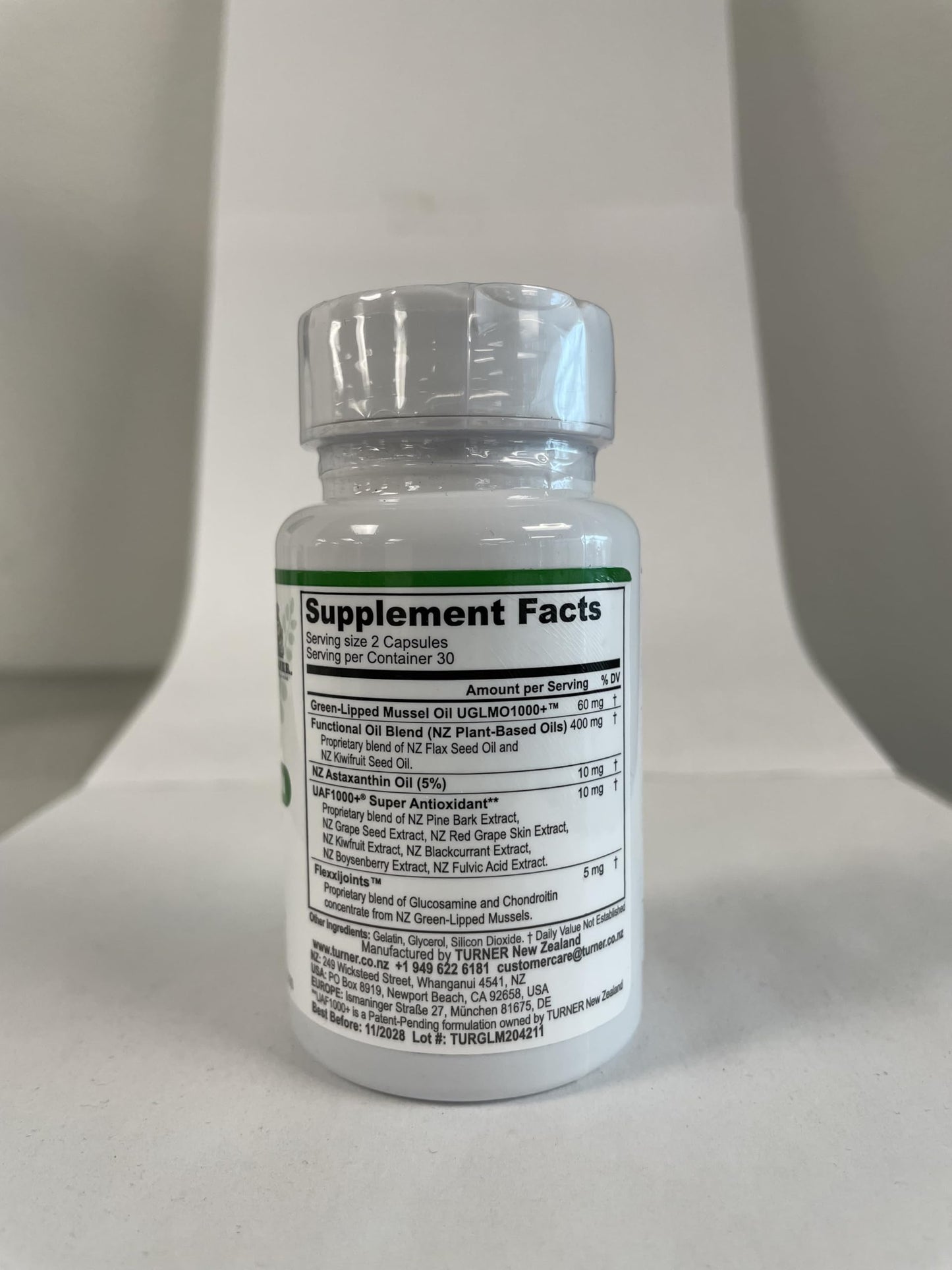 TURNER New Zealand Green Lipped Omega-3 Mussel Oil Softgels 180