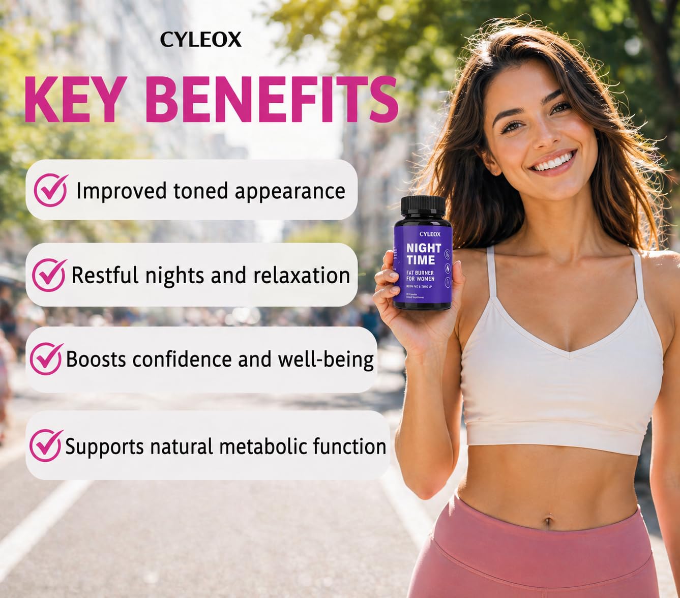 Cyleox Evening Wellness Formula for Women – Nighttime Balance, Relaxation & Calm Support Capsules, 60 Count