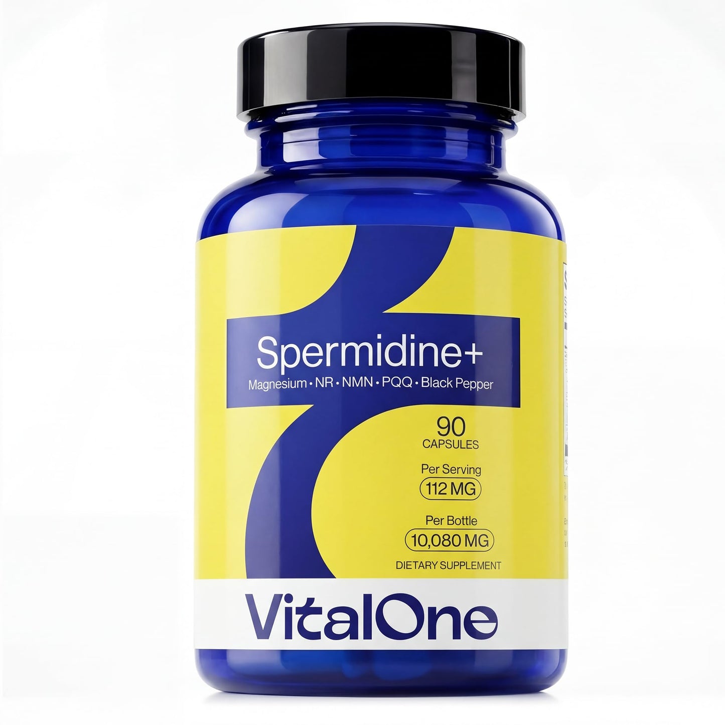 VitalOne Spermidine 12mg Supplement with NR, NMN, PQQ, Magnesium Bisglycinate & Black Pepper Extract Nicotinamide Riboside Blend Cellular Energy Support Capsules 90 Count