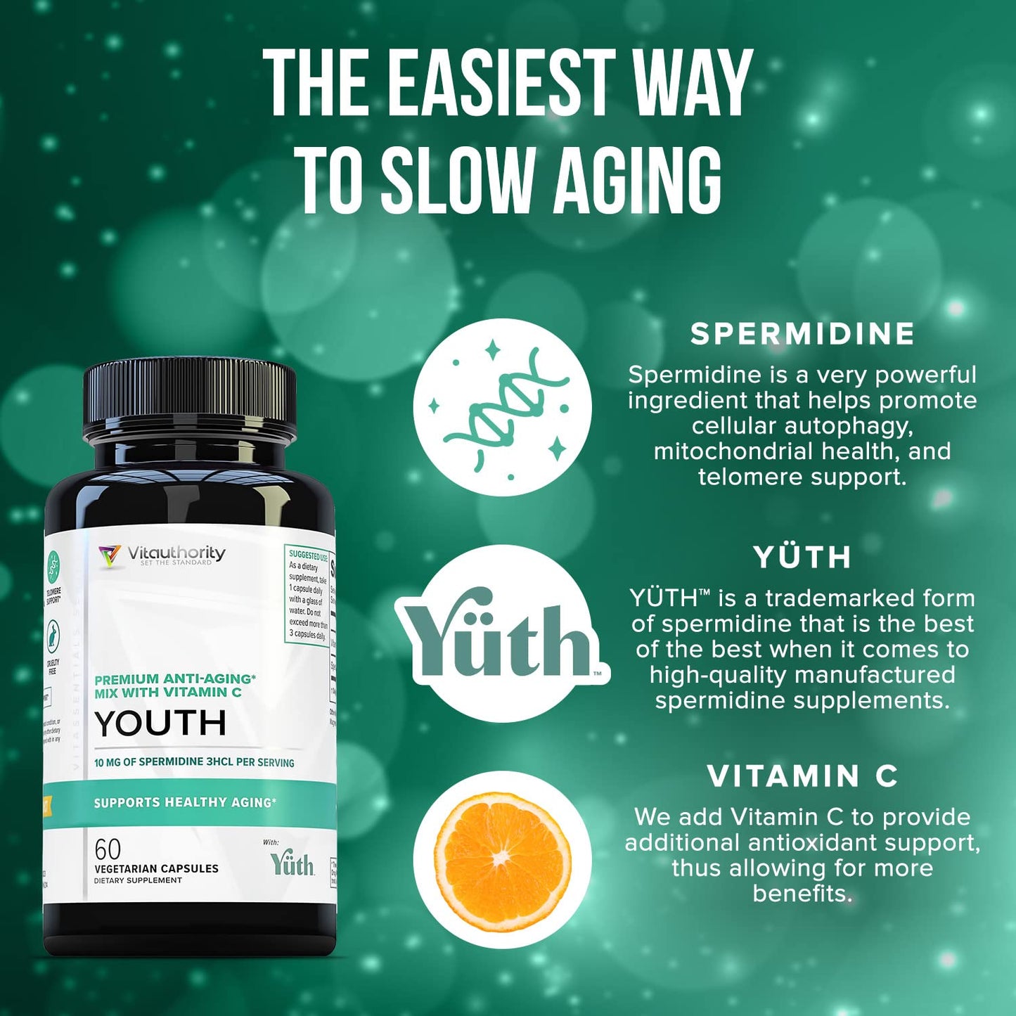 Vitauthority Enhanced Absorption Pure Spermidine Supplement Capsule 60 Capsules