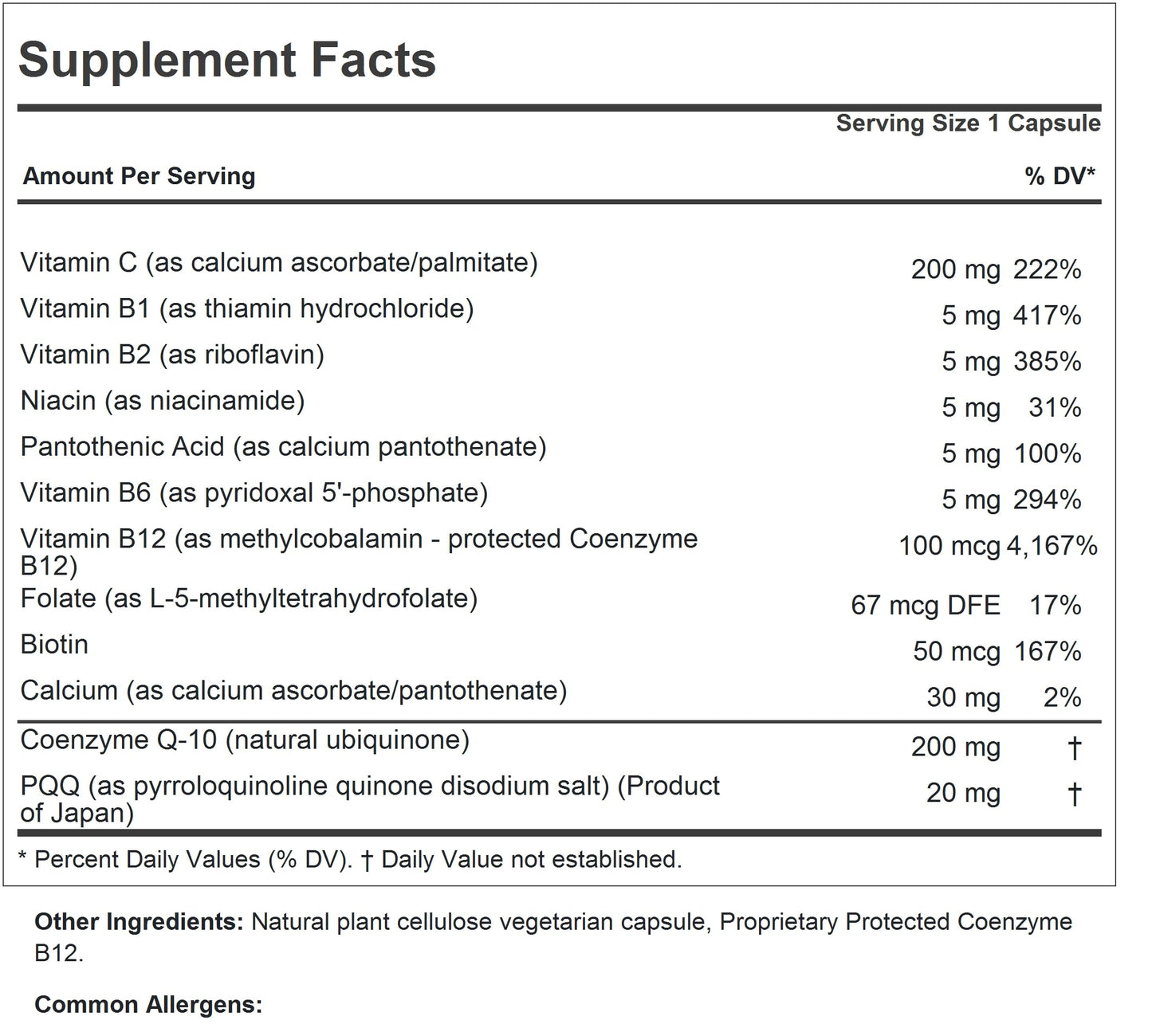 ANDREW LESSMAN Coenzyme Q-10 200 Plus PQQ 20mg Capsules, 30 Count