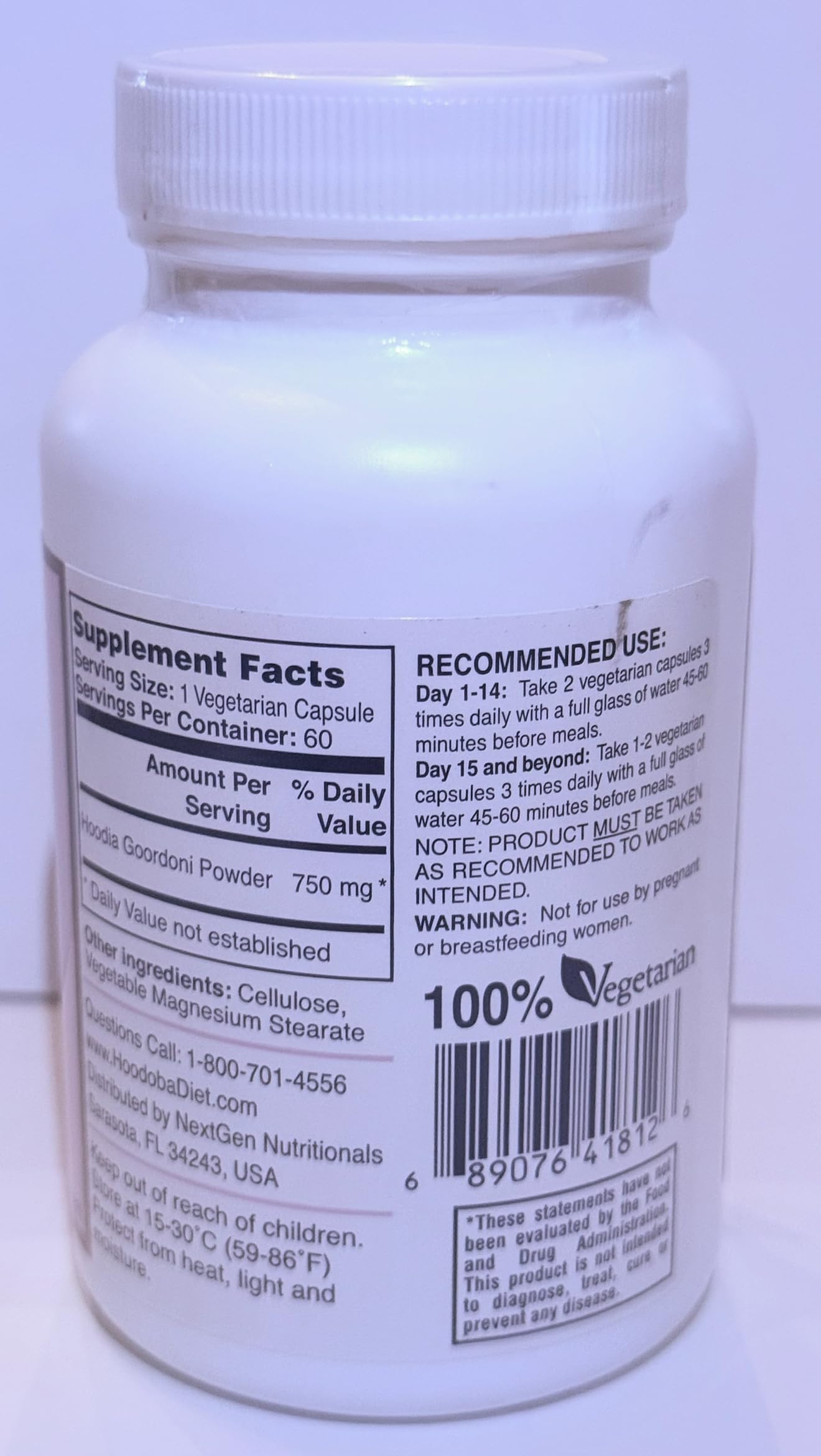 Generic Hoodia Gordonii Pure 750mg Diet Pills Capsules 1 Capsule