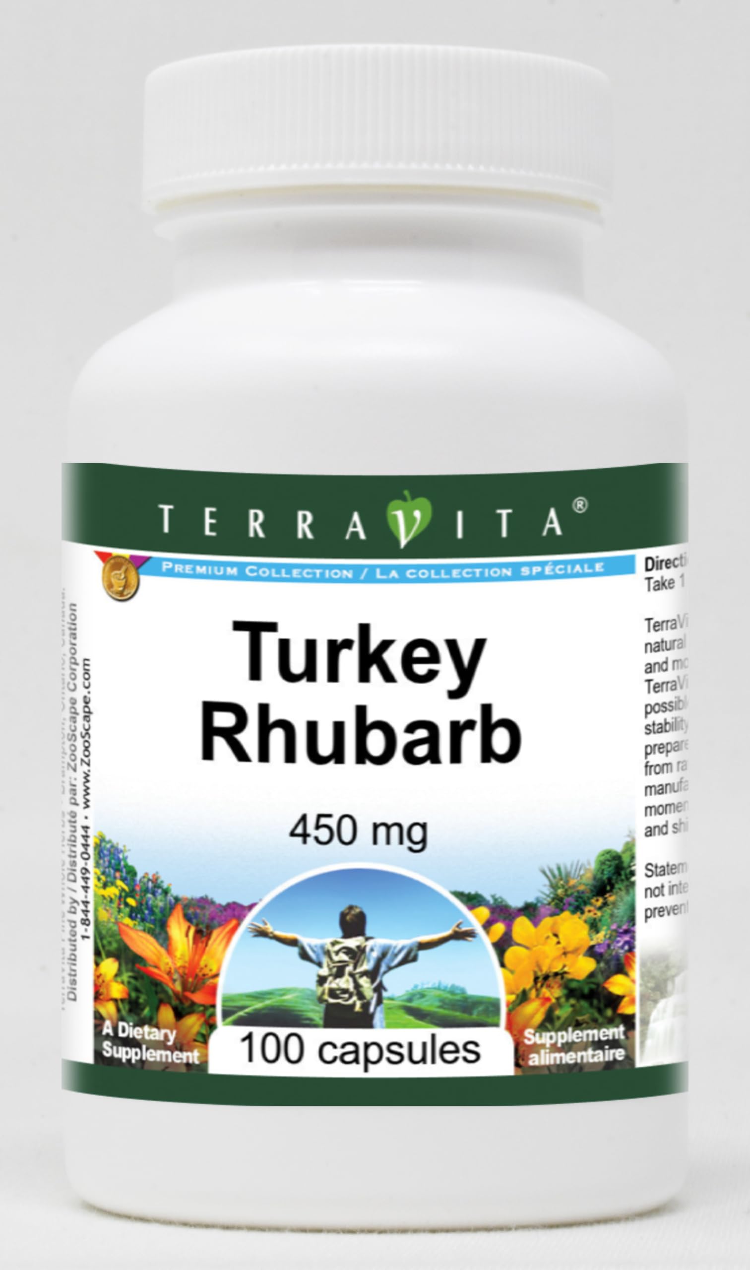 Terravita Turkey Rhubarb 450 mg, 100 Capsules