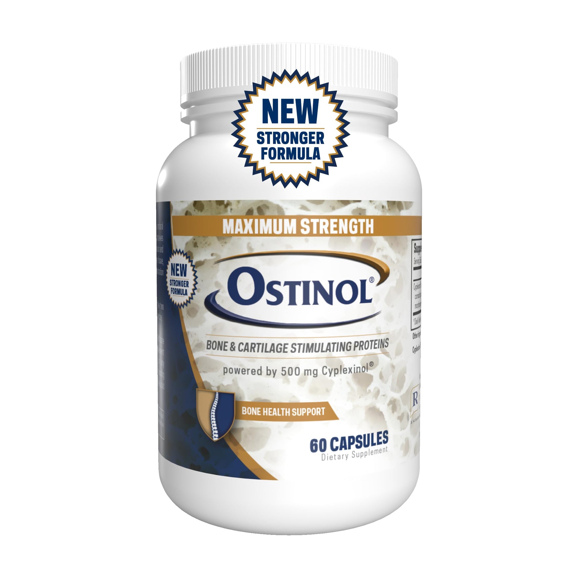 ZYCAL Ostinol Maximum Strength 500 mg - Bone & Joint Supplement for Intense Bone Loss - 60 Capsules