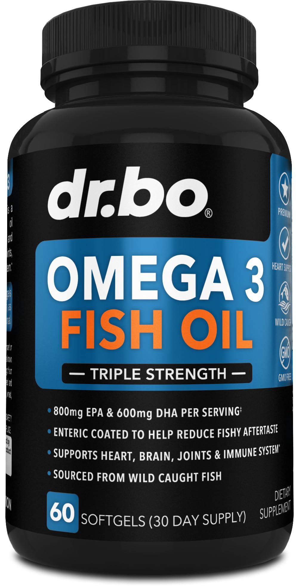DR. BO Omega 3 Fish Oil Supplements Softgels 60