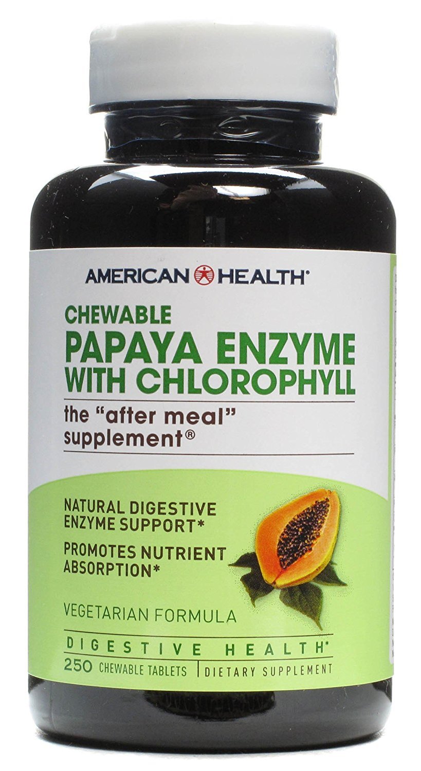 American Health Papaya Enzyme W/Chloropyl, 250 Tablets