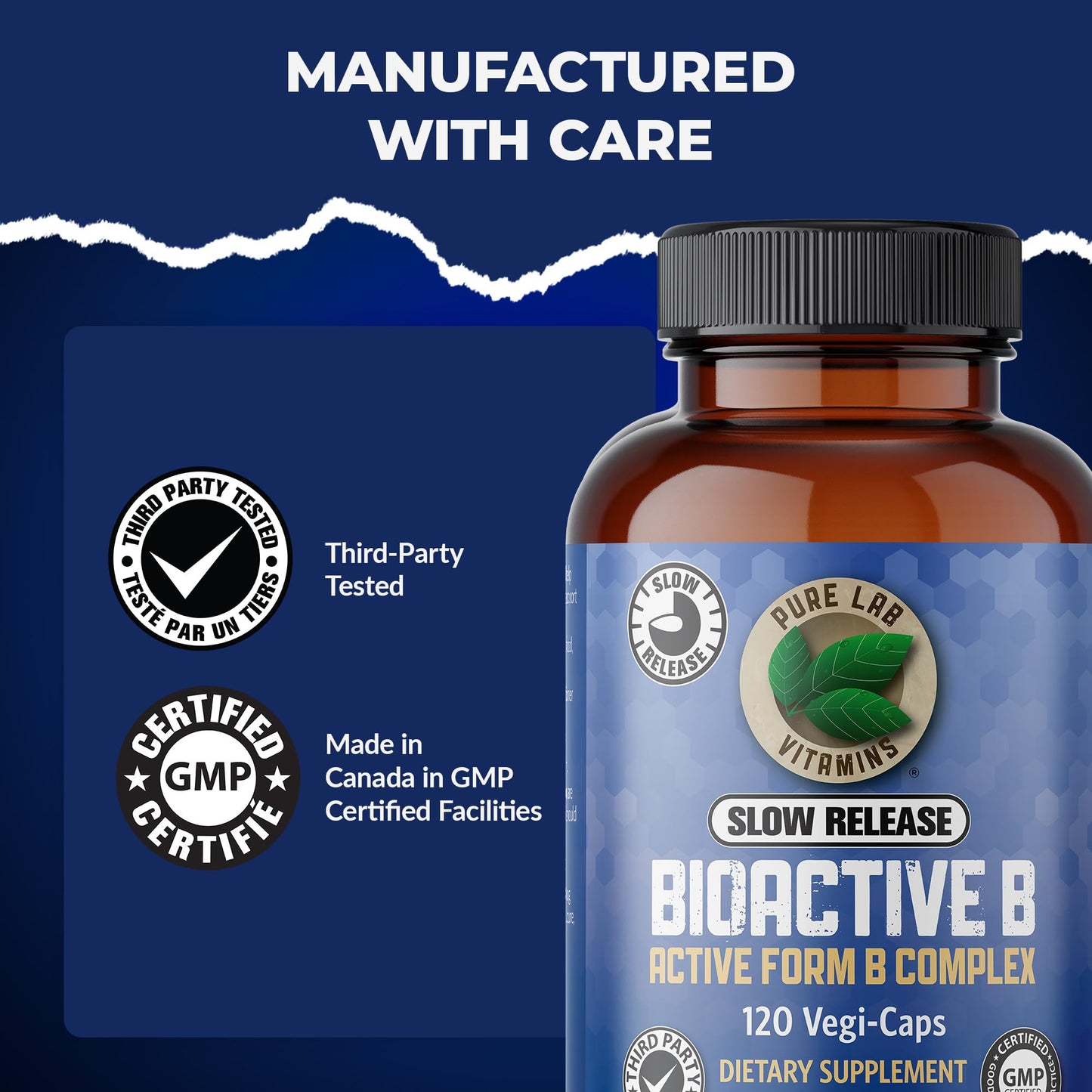 Pure Lab Vitamins BioActive B Complex Slow Release Capsule 120