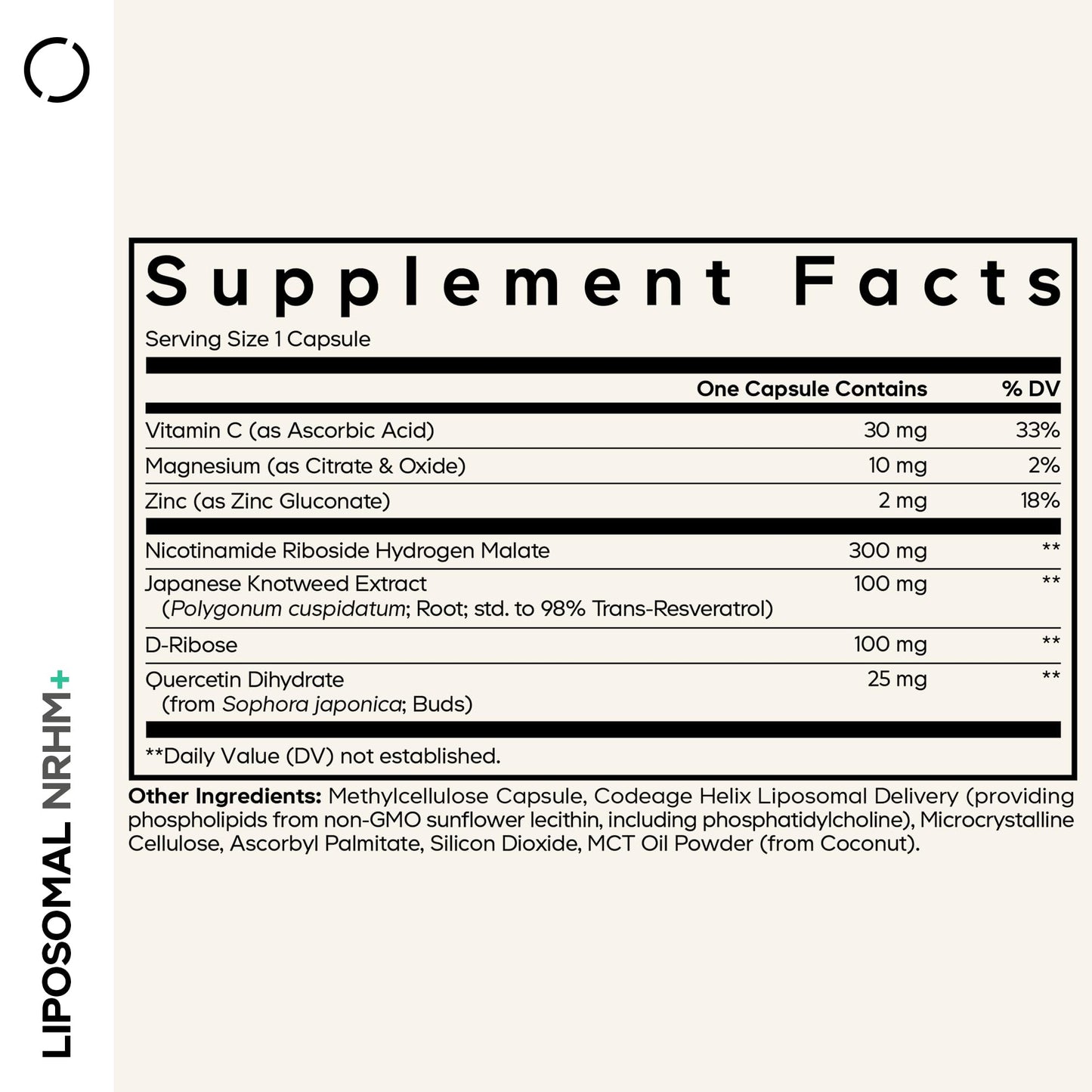 Codeage Liposomal NRHM+, NRH 300mg, Resveratrol, Quercetin Capsule, 60 Count