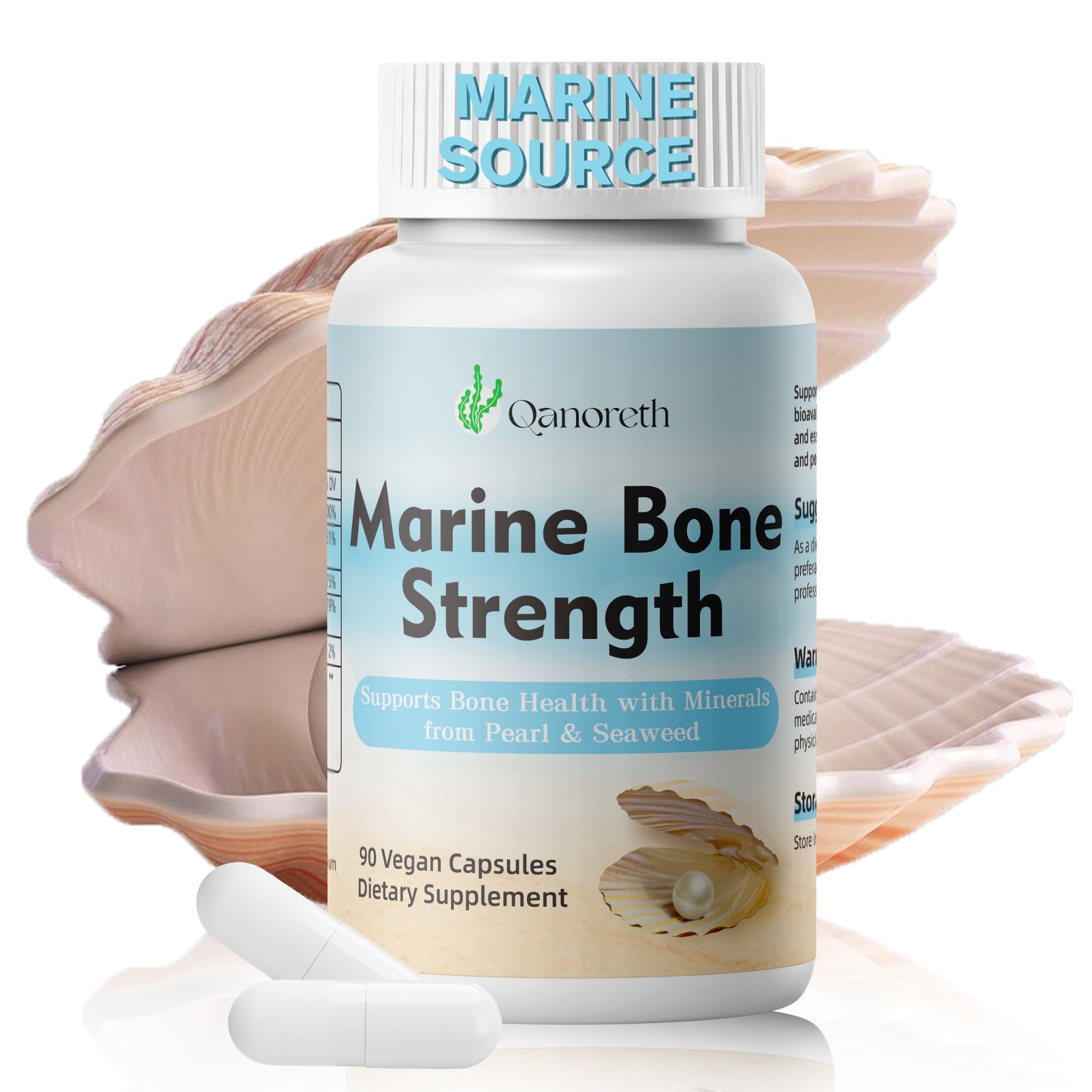 Qanoreth Marine Calcium Bone Density & Strength Supplement Capsule 1 Count
