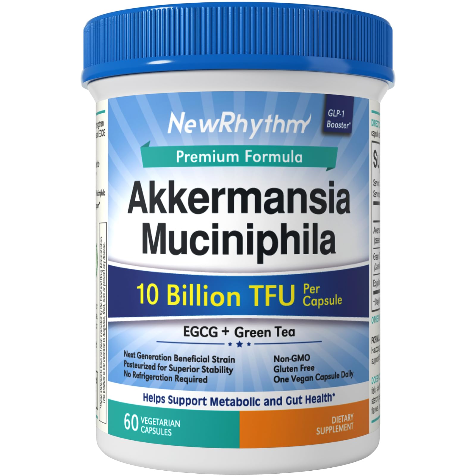 NewRhythm Akkermansia Muciniphila Probiotic Capsule, 60 Count
