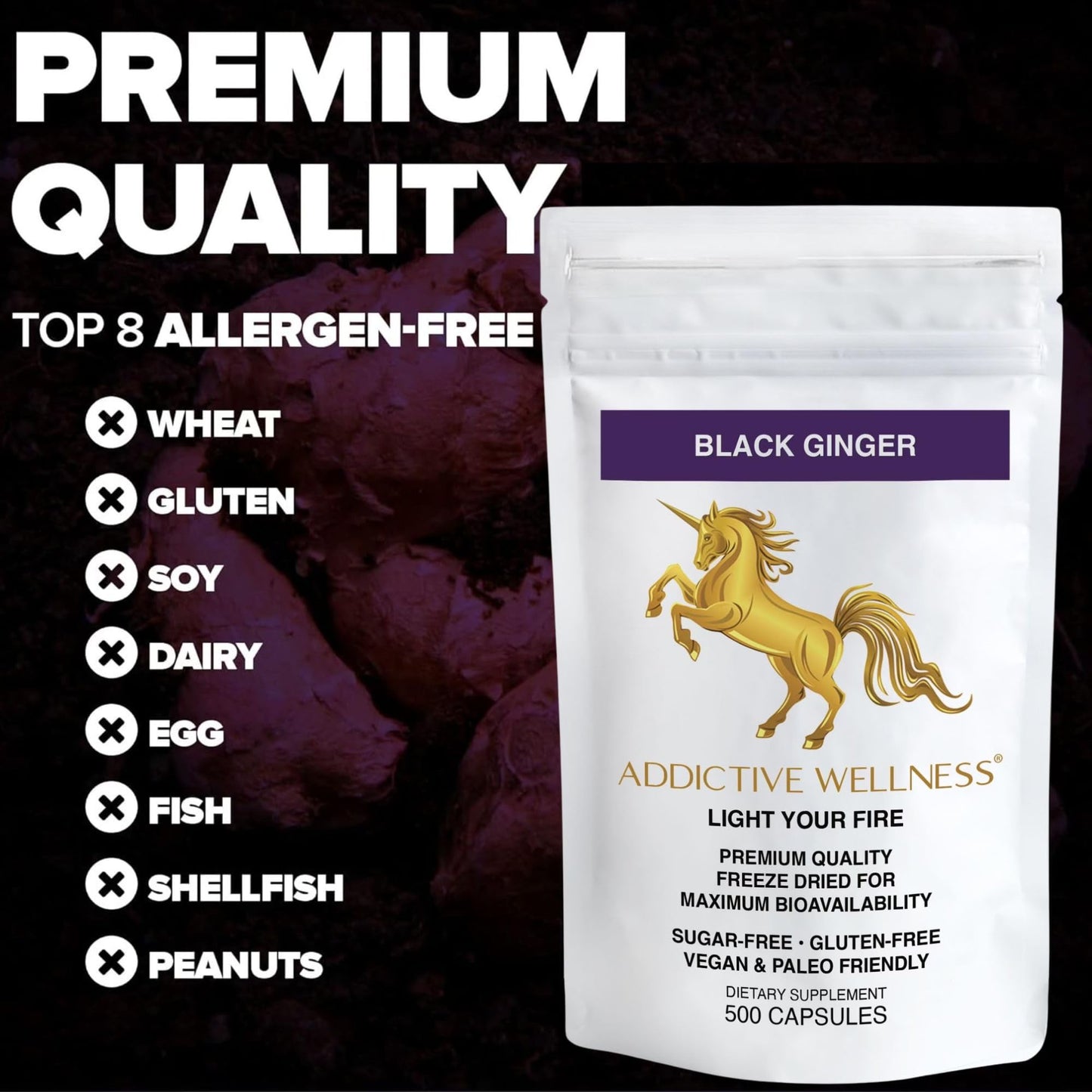 Addictive Wellness Black Ginger Capsule 500 Capsules