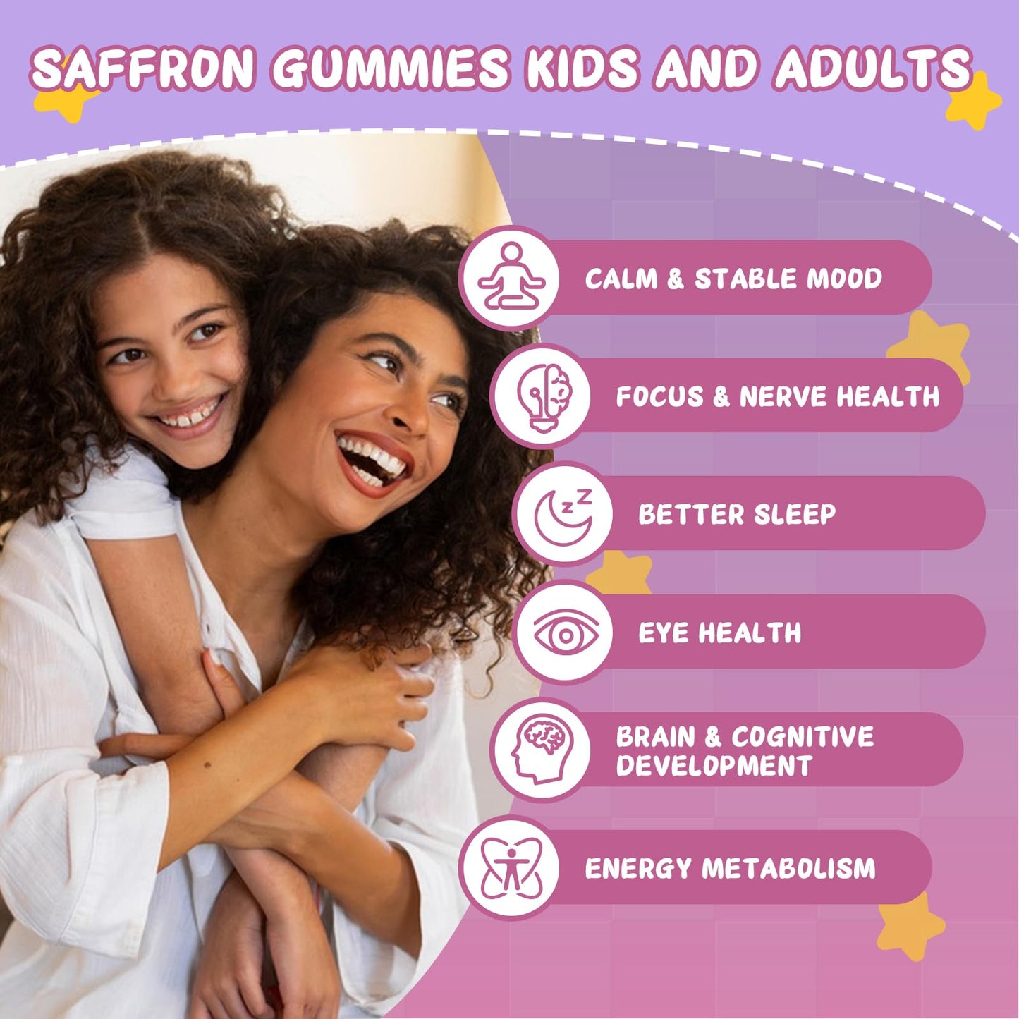 ASISTNETY Saffron Gummies for Kids & Adults, 120 Gummies