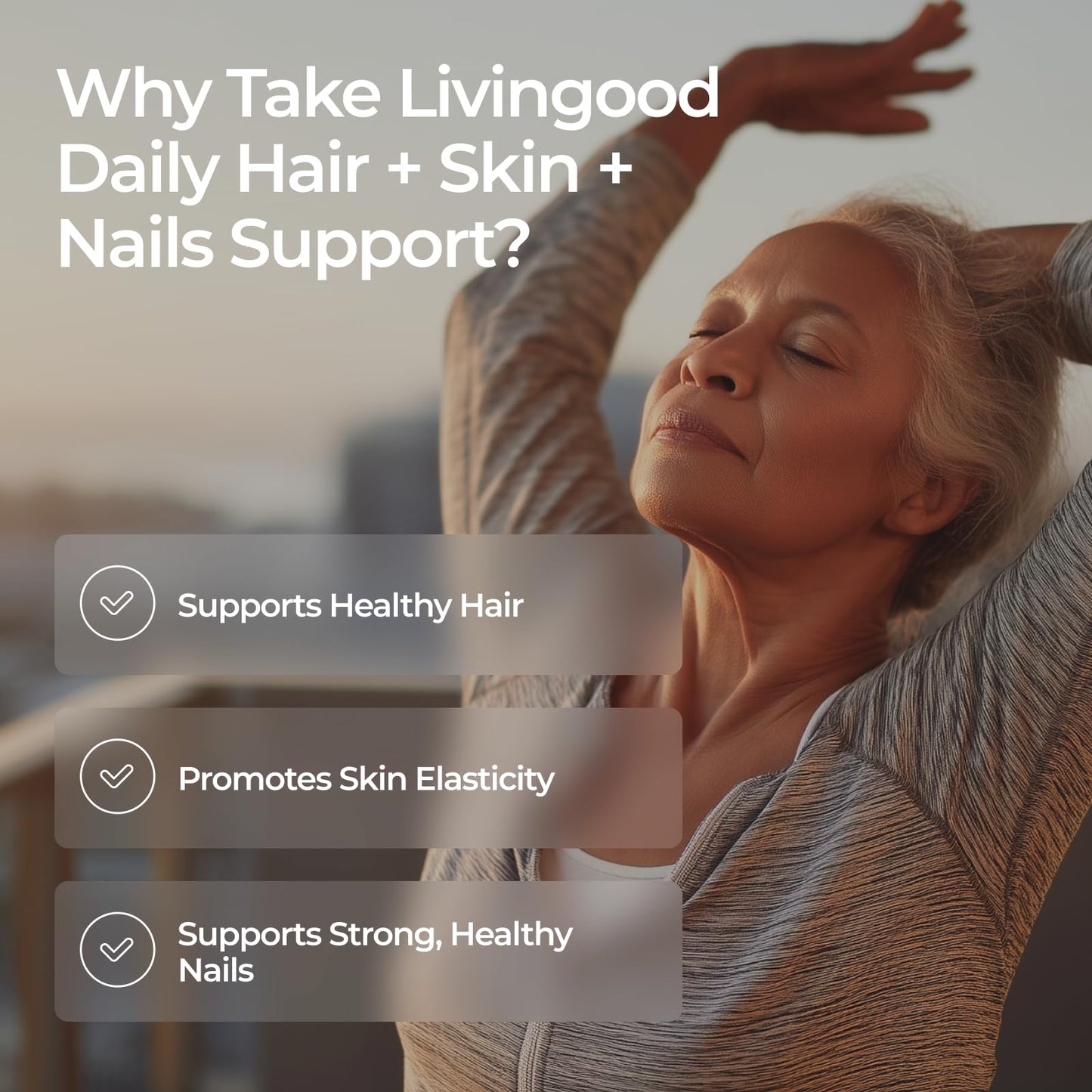Livingood Daily Hair, Skin & Nails Supplement 60 Capsules