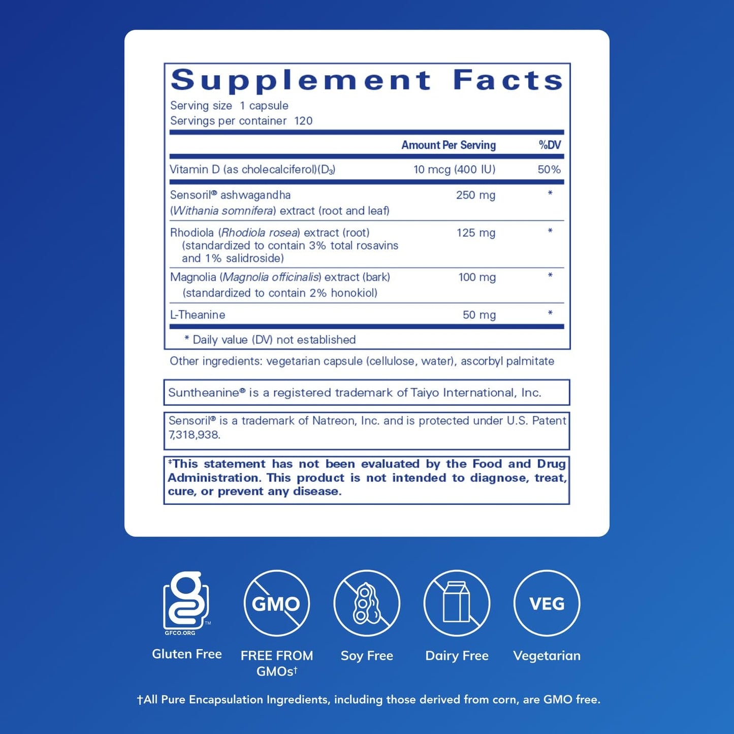 Pure Encapsulations Cortisol Calm 120 Capsules