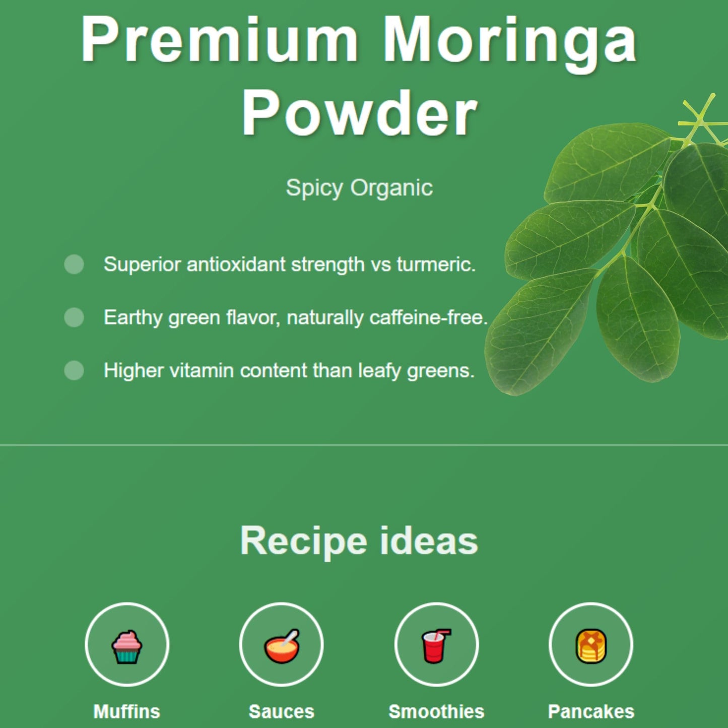 SPICY ORGANIC Organic Moringa Leaf Powder 16 oz