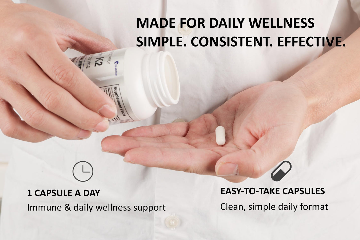 GLADTON Vitamin D3 + K2 Complex with Zinc, Magnesium & Selenium, 120 Capsules