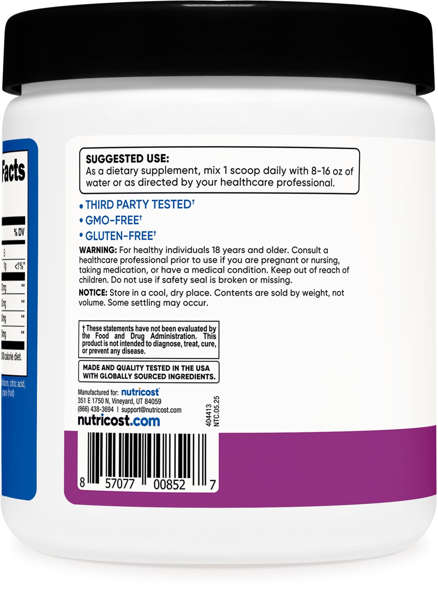 Nutricost BCAA Powder (Grape) 10.6 oz