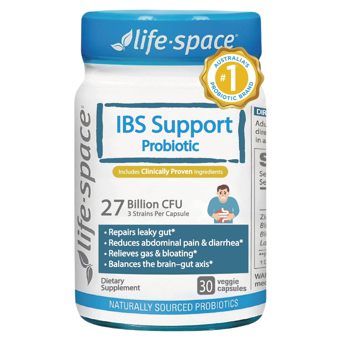 Life-Space IBS Support Probiotic Capsule, 27 Billion CFU, 30 Capsules