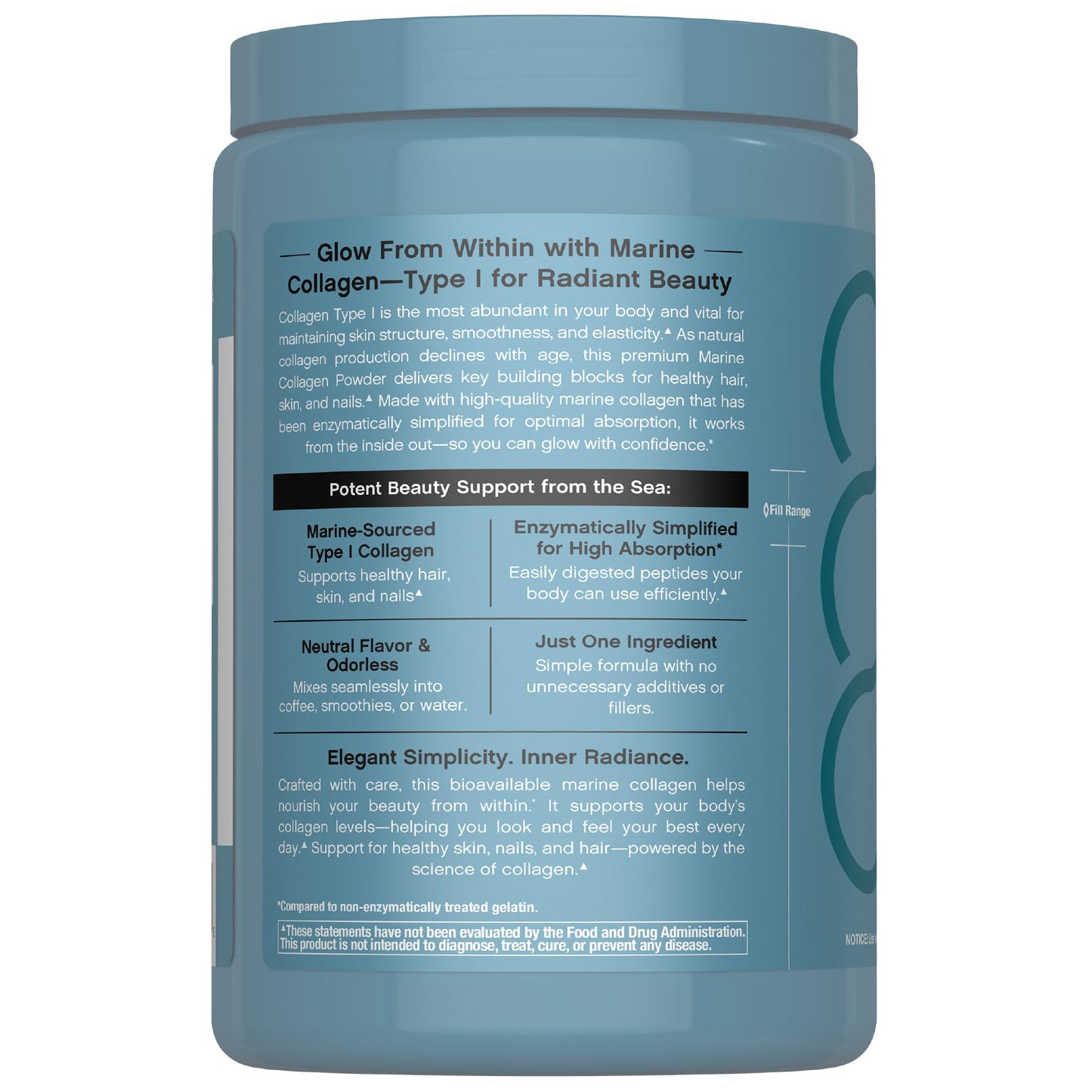 NeoCell Marine Collagen Peptides Powder 8 oz