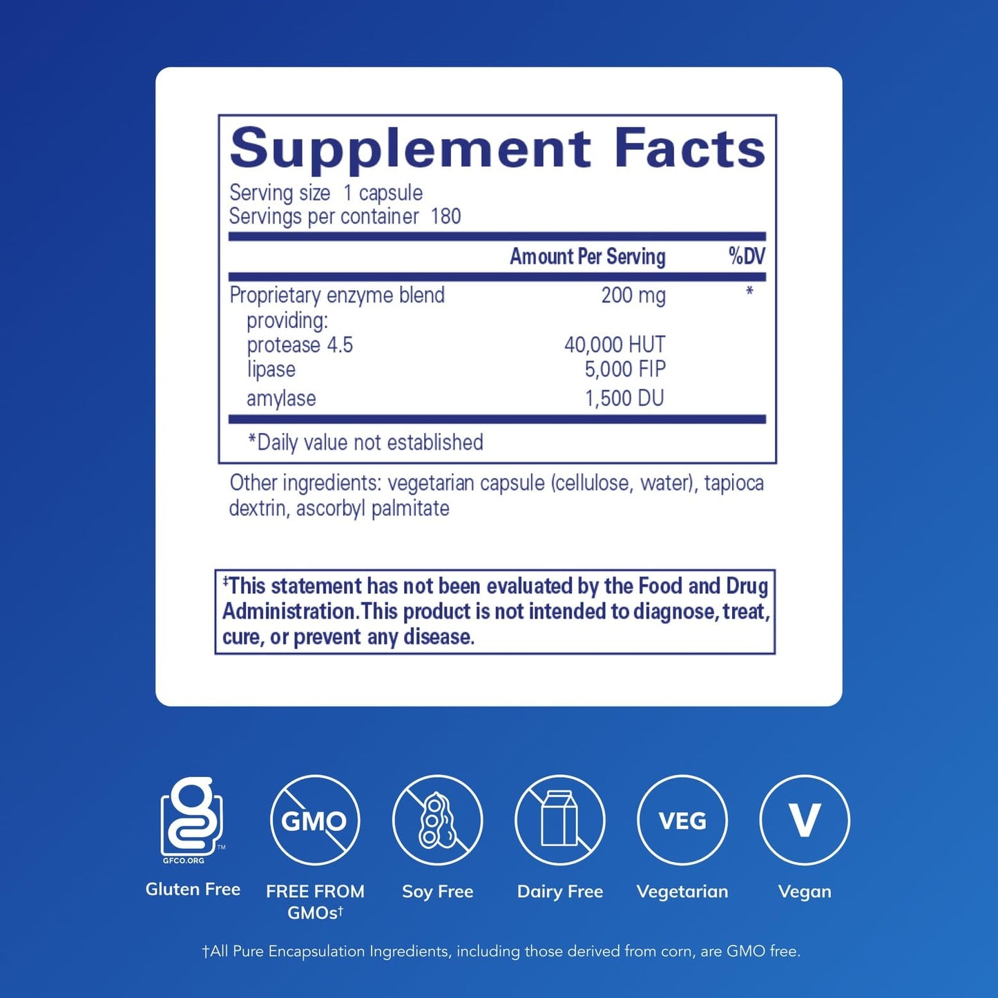 Pure Encapsulations Pancreatic VegEnzymes Capsule 180