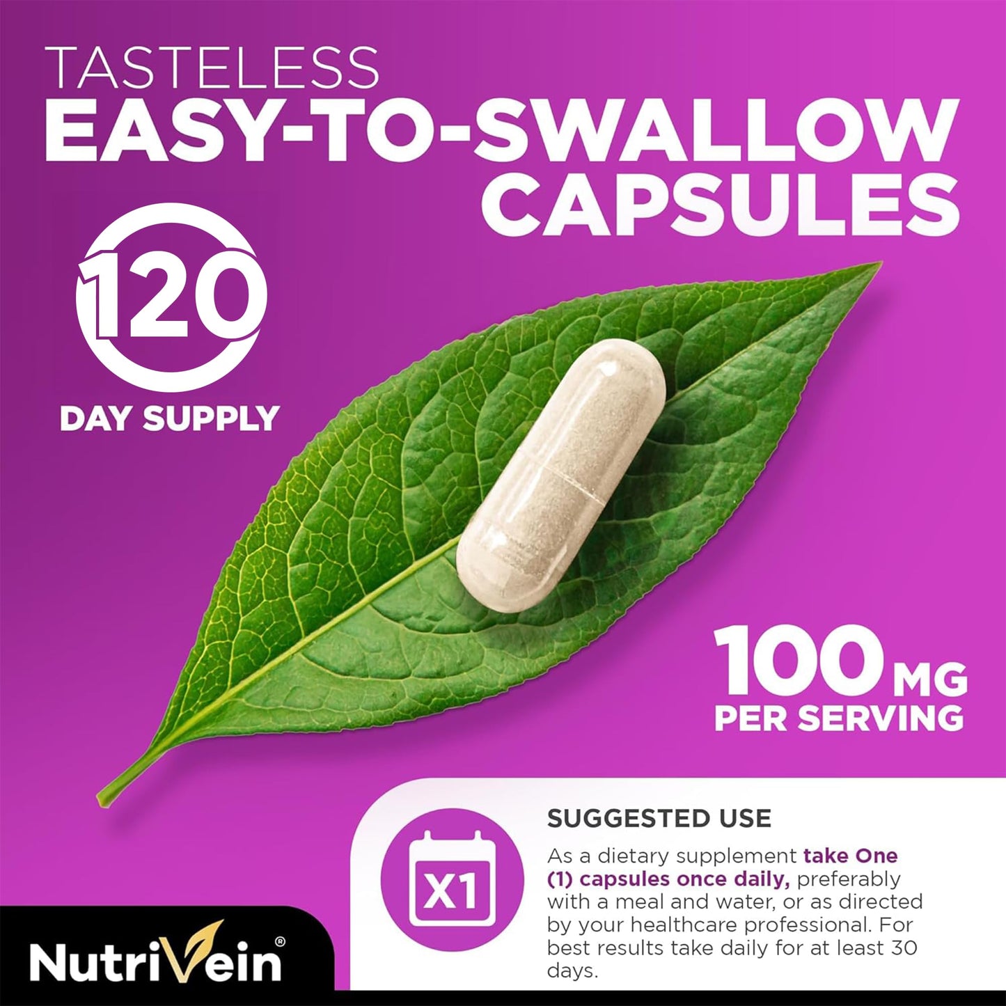 Nutrivein Zinc Picolinate 100mg Capsule, 120 Count