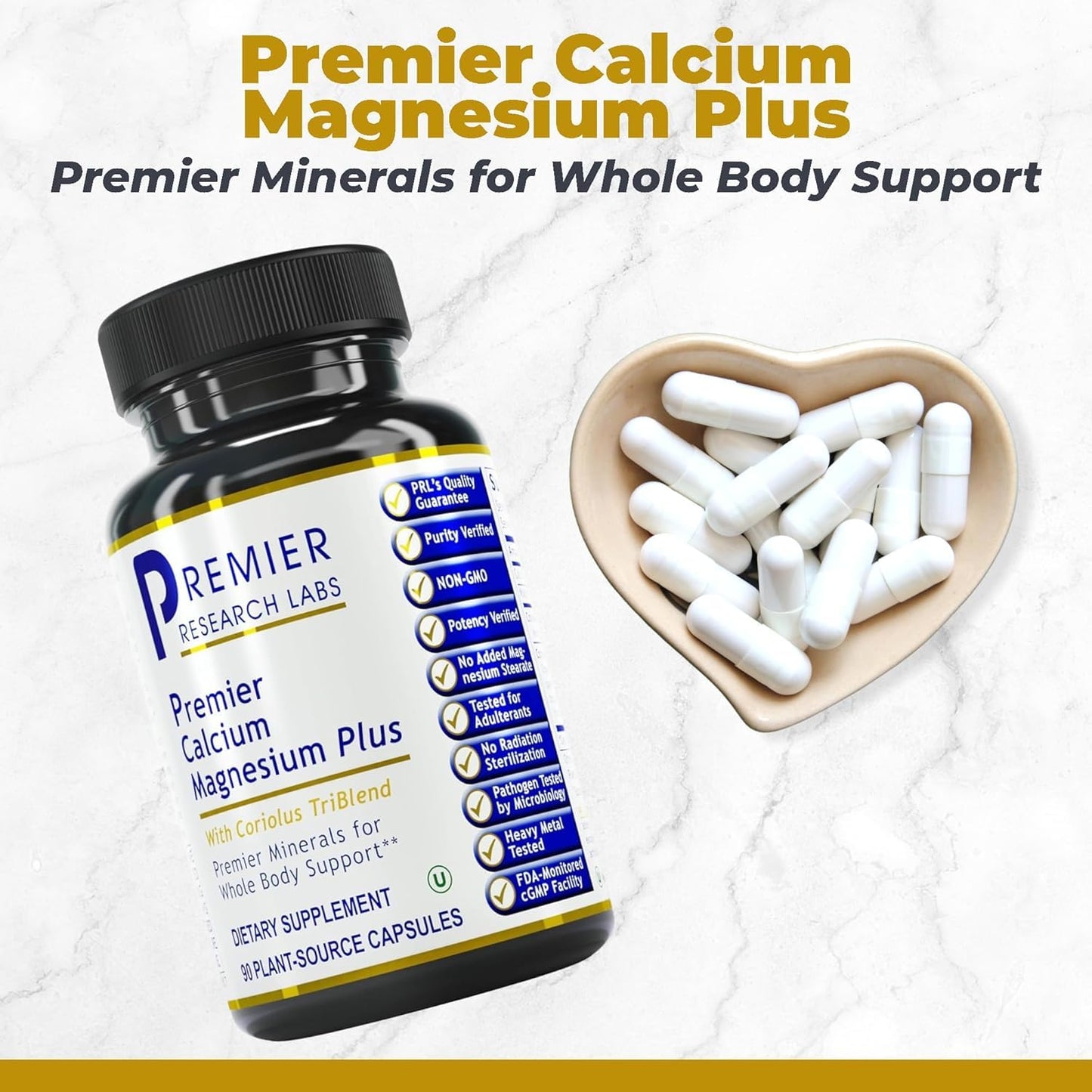 Premier Research Labs Calcium Magnesium Plus 90 Capsules