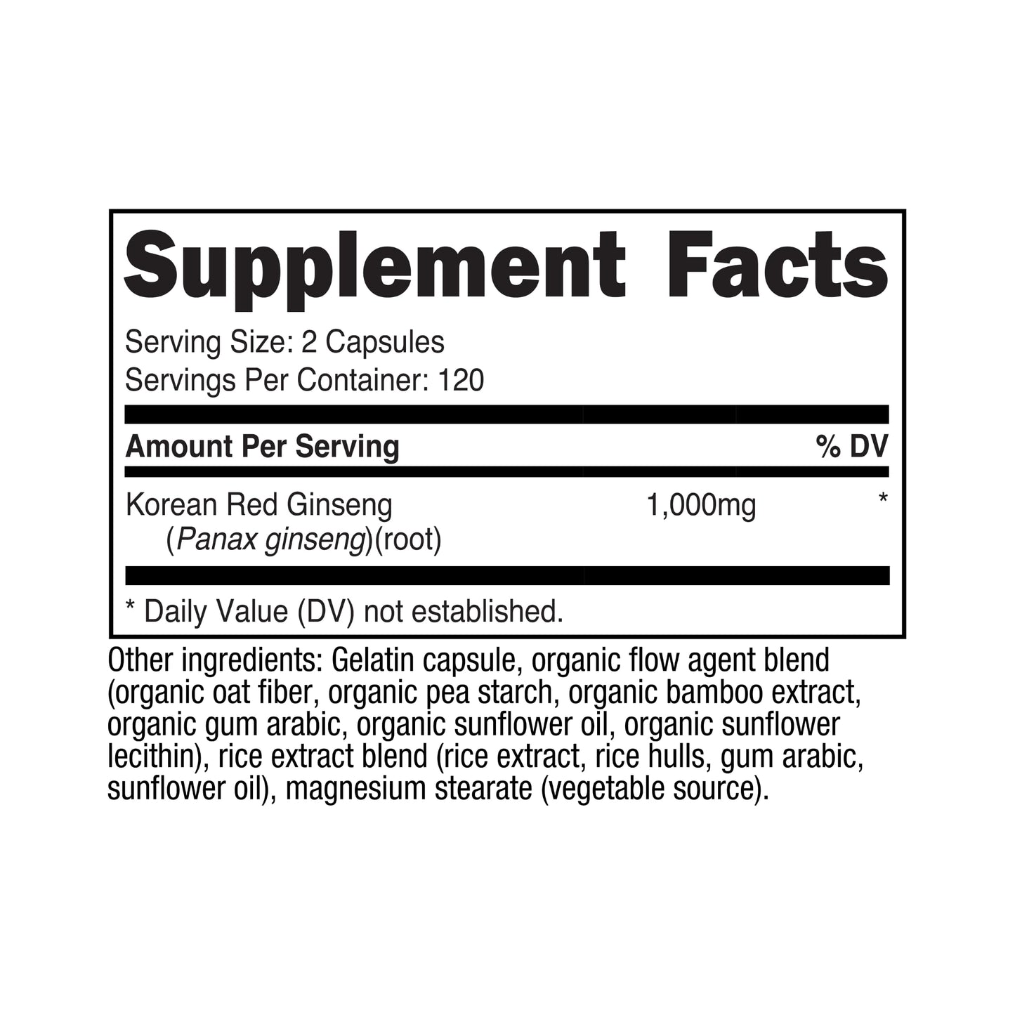Nutricost Korean Ginseng 500mg Capsules, 2 Bottles