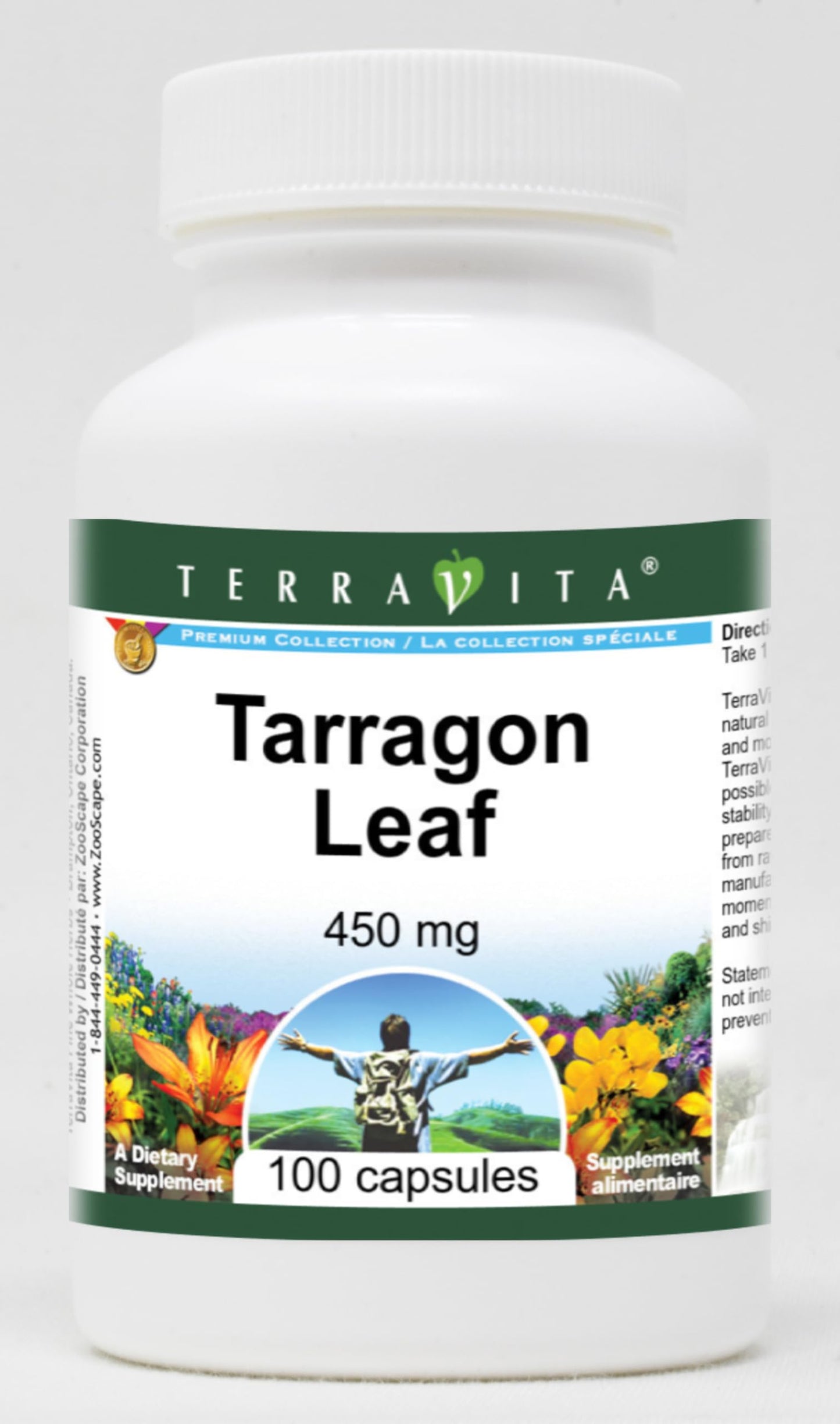 Terravita Tarragon Leaf 450 mg Capsules, 100 Count