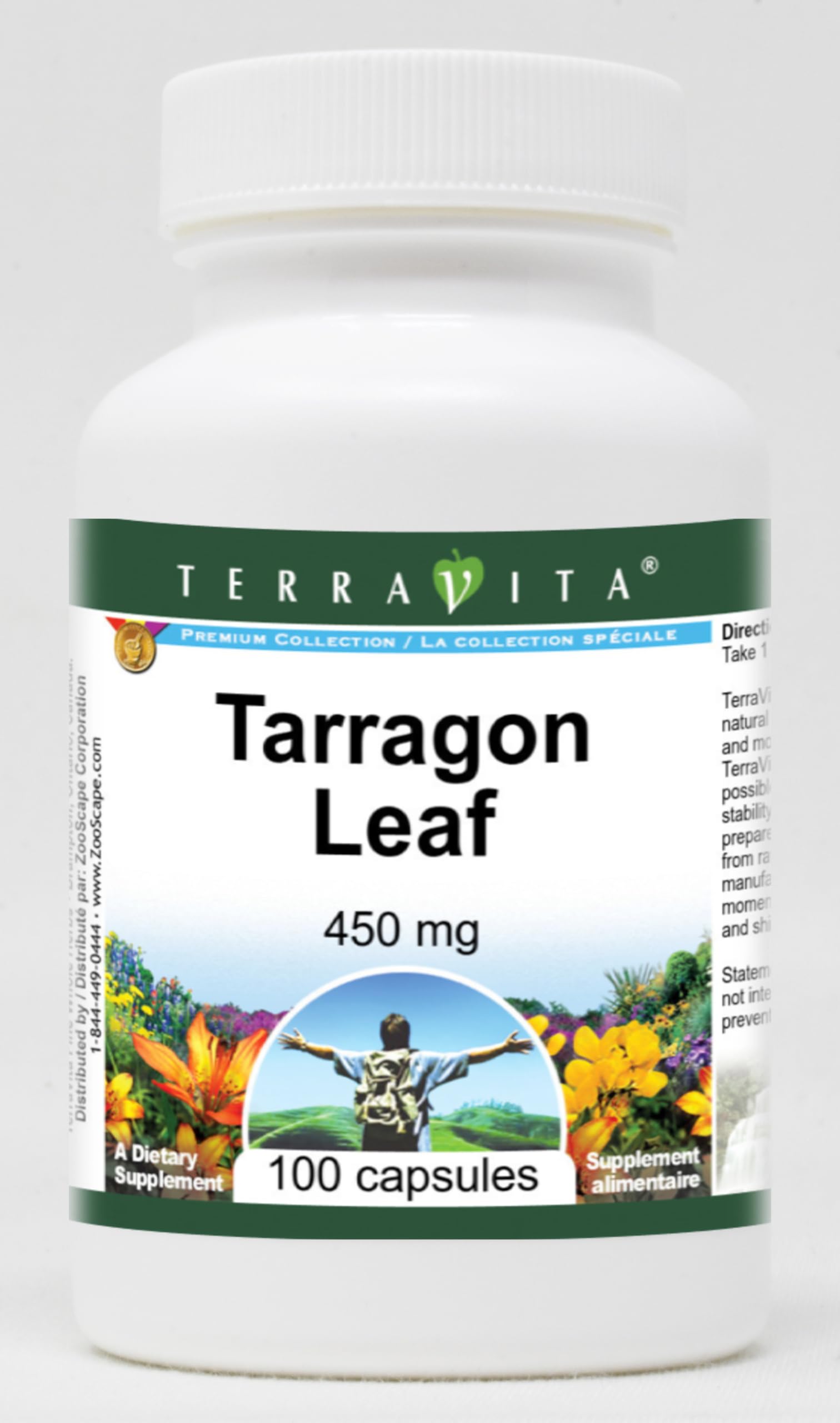 Terravita Tarragon Leaf 450 mg Capsules, 100 Count