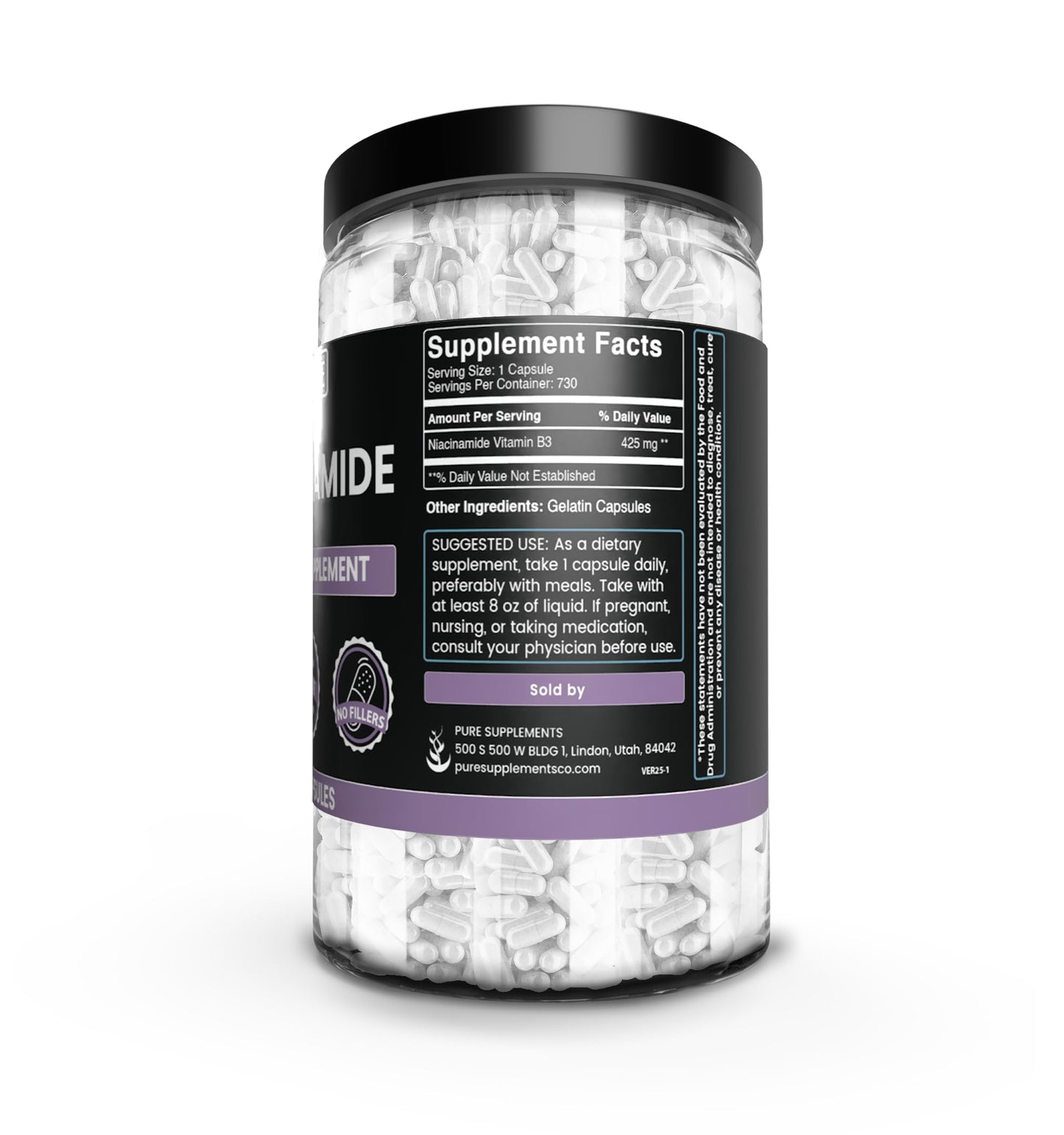PURE ORIGINAL INGREDIENTS Niacinamide Capsules 730