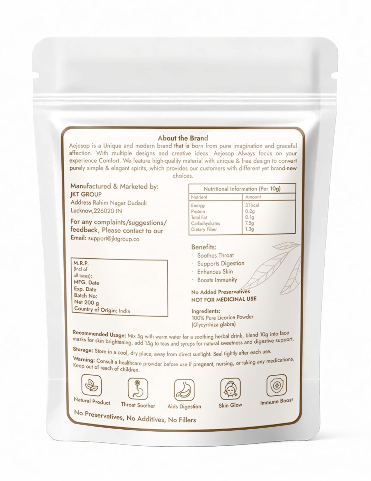 AEJESOP Licorice Root Powder, 7 oz
