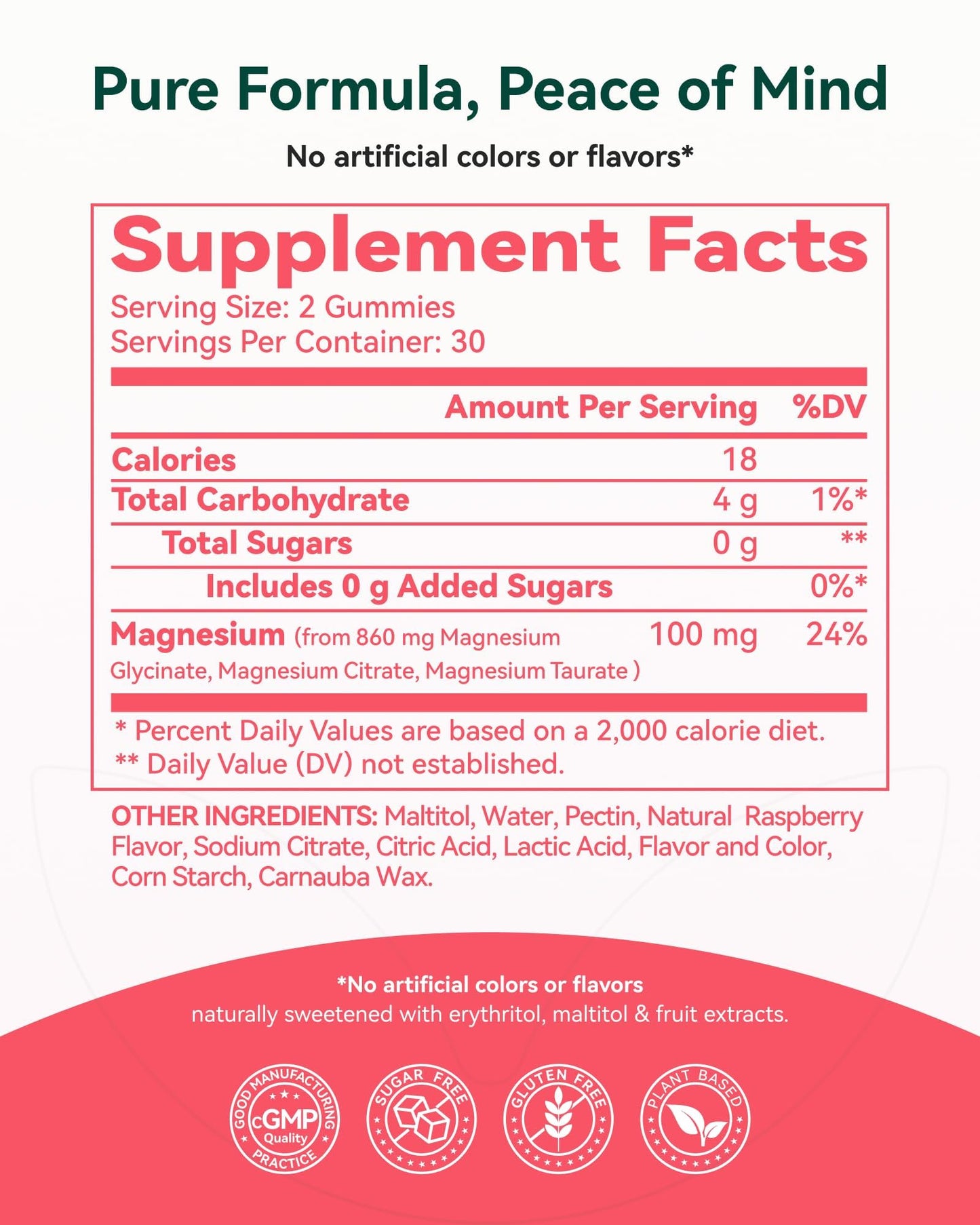 Inner Brightness Magnesium Glycinate Gummies 860mg (100mg Elemental), 60 Count