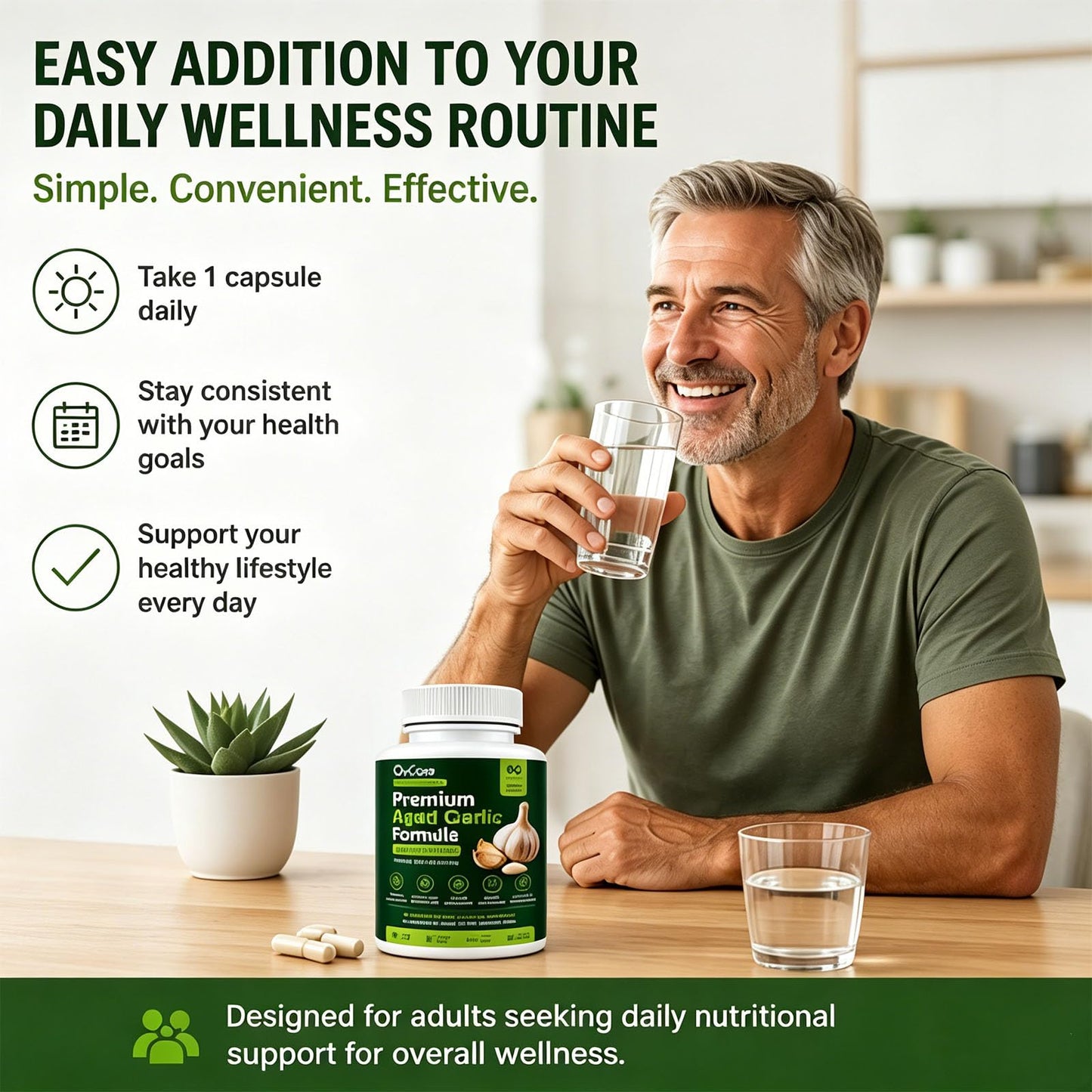 Glo7 SkinCare Qocore Aged Black Garlic Capsules, Odorless Garlic Supplement with Aged Garlic Extract, Antioxidant Daily Wellness, 90 Capsules