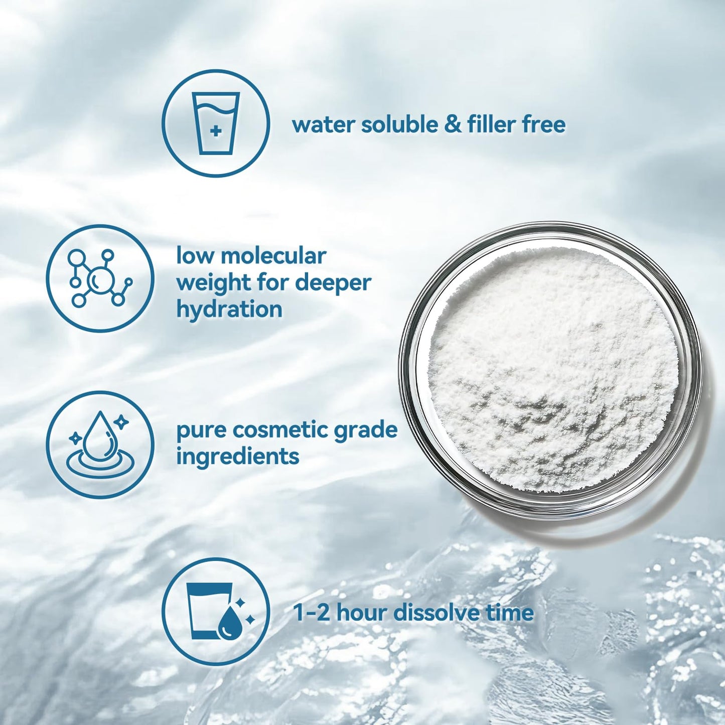 Porindisi Pure Hyaluronic Acid Powder, 3.52 oz