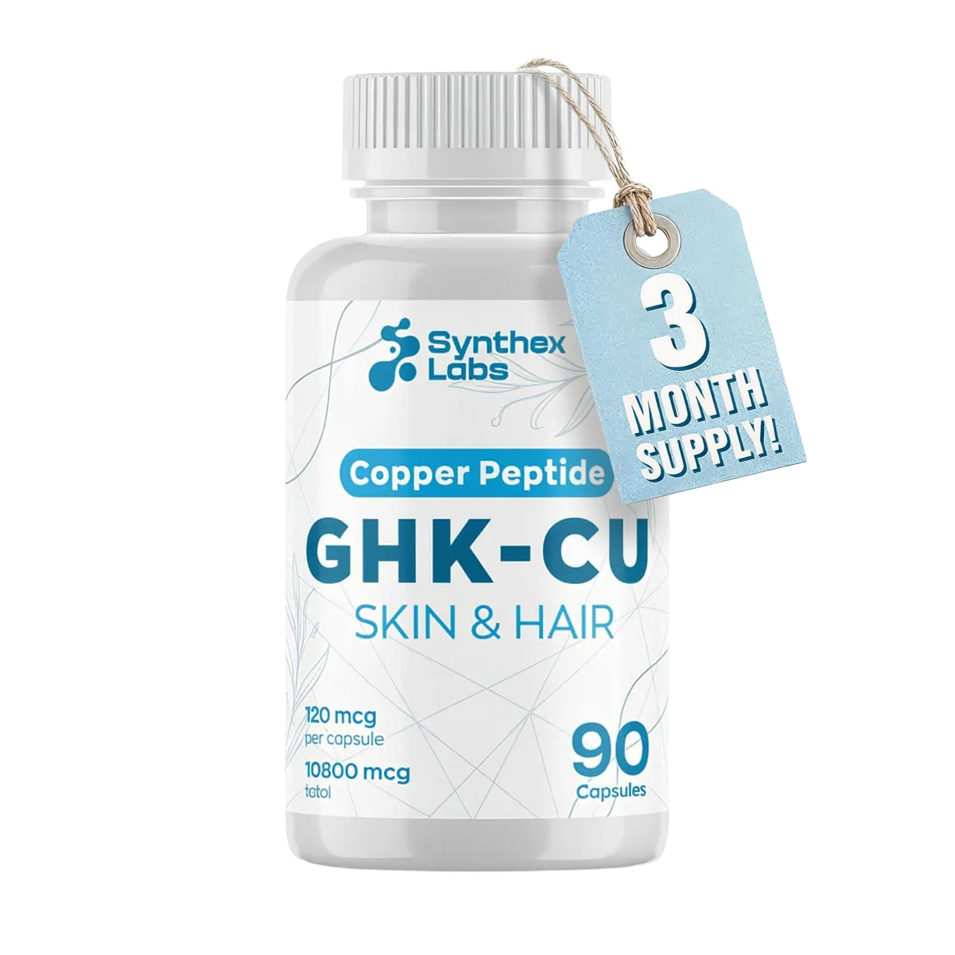 SYNTHEX LABS GHK-Cu Copper Peptide Supplement 90 Capsules