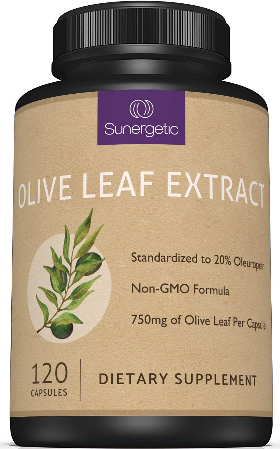 Sunergetic Olive Leaf Extract Capsules 750mg, 120 Capsules