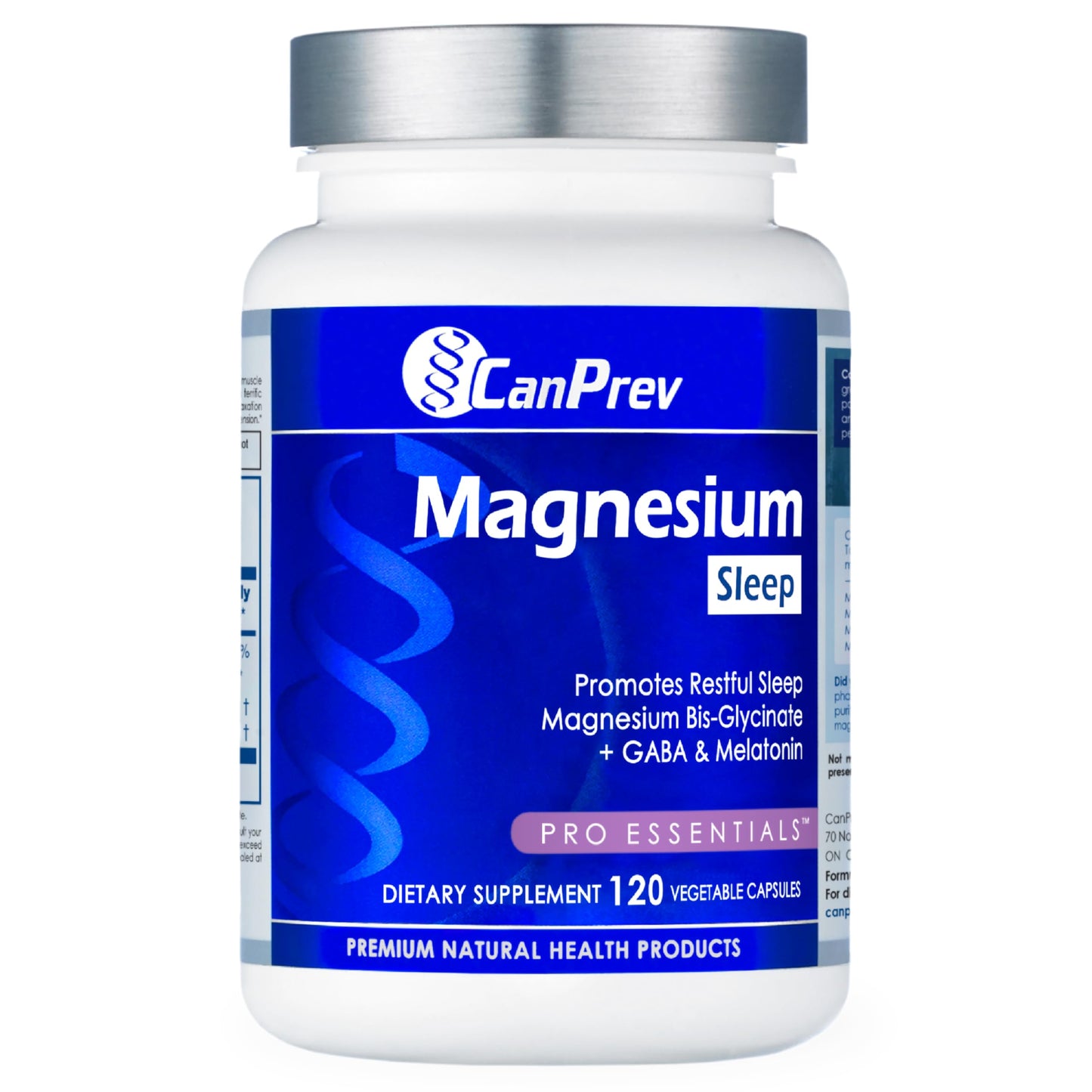 CanPrev Magnesium Bisglycinate Chelated + GABA & Melatonin Capsules, 120 Capsules